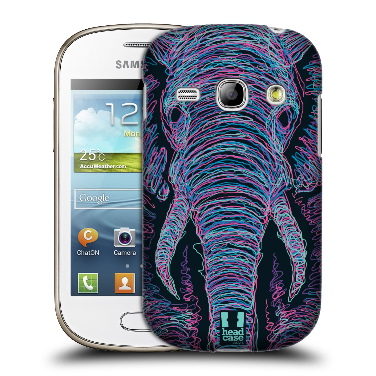 HEAD CASE plastový obal na mobil SAMSUNG GALAXY FAME (S6810) vzor zvíře čmáranice slon