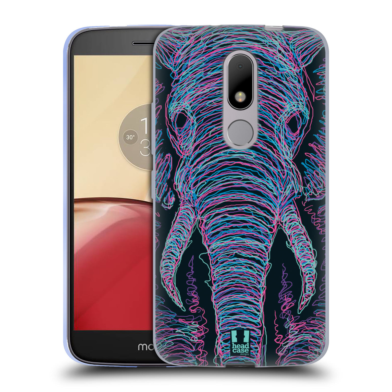 HEAD CASE silikonový obal na mobil Lenovo Moto M vzor zvíře čmáranice slon