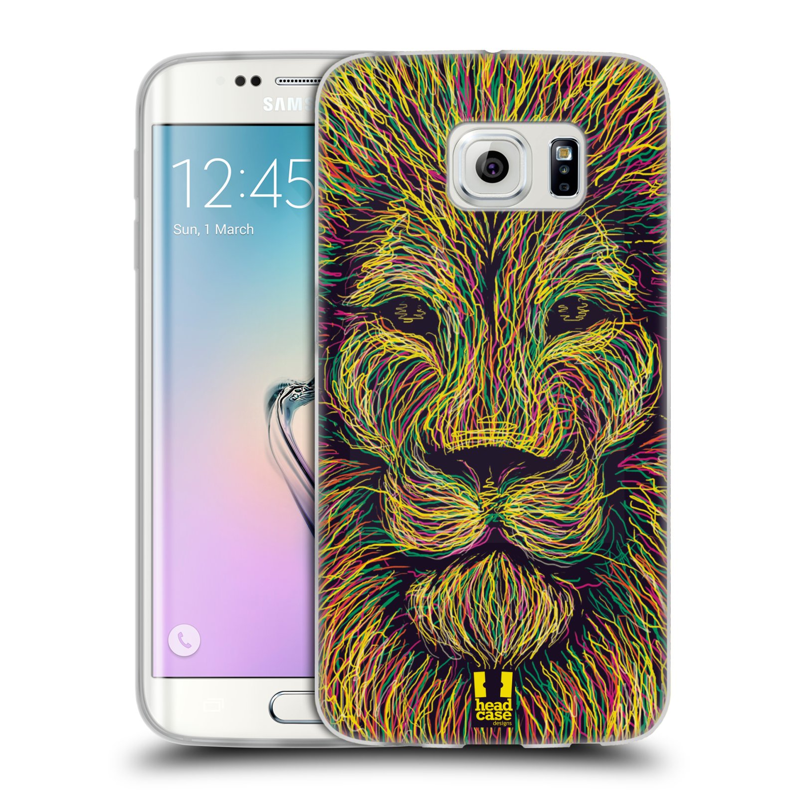 HEAD CASE silikonový obal na mobil Samsung Galaxy S6 EDGE vzor zvíře čmáranice lev