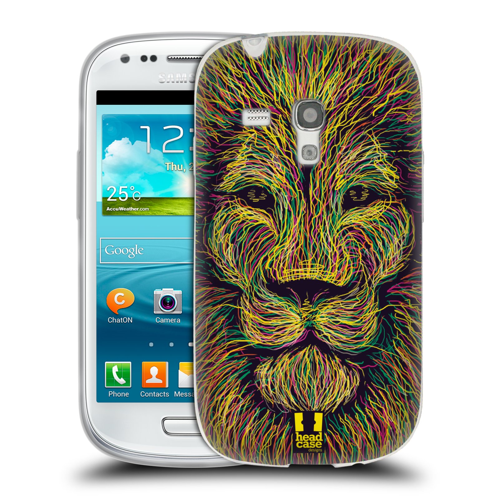 HEAD CASE silikonový obal na mobil Samsung Galaxy S3 MINI i8190 vzor zvíře čmáranice lev
