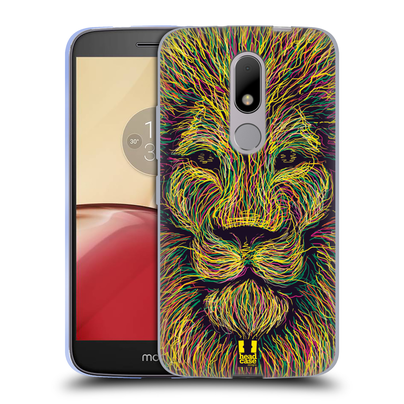 HEAD CASE silikonový obal na mobil Lenovo Moto M vzor zvíře čmáranice lev
