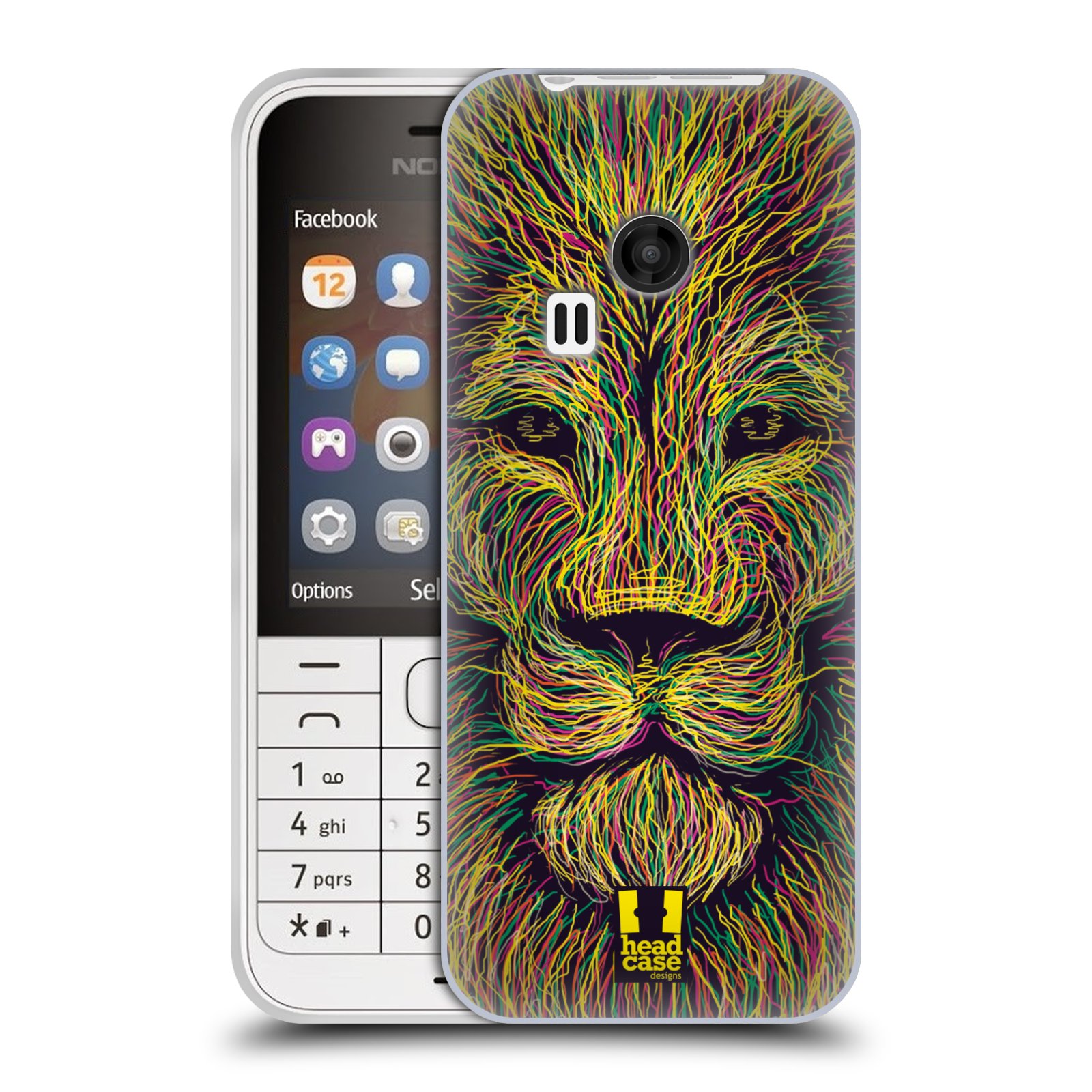 HEAD CASE silikonový obal na mobil NOKIA 220 / NOKIA 220 DUAL SIM vzor zvíře čmáranice lev