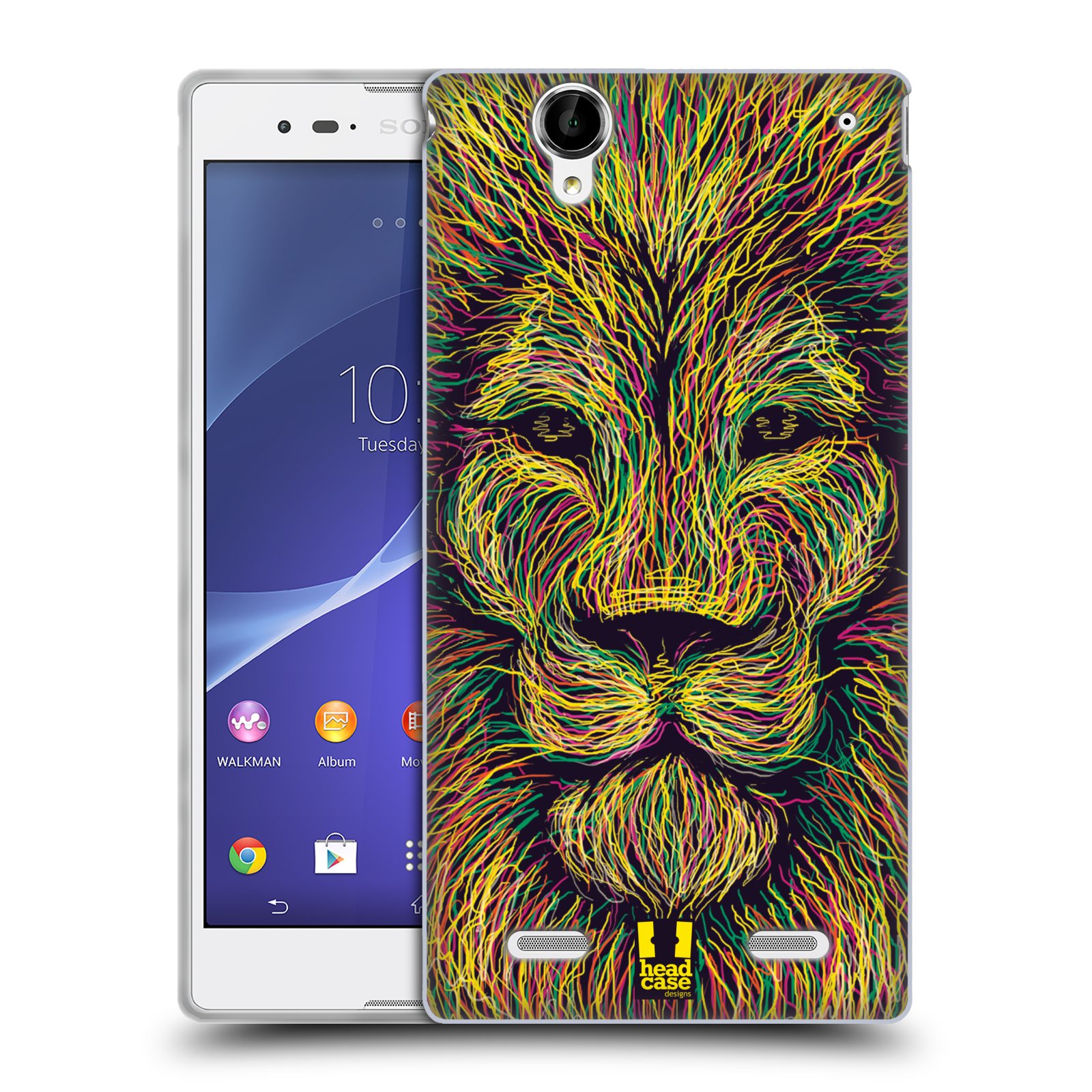 HEAD CASE silikonový obal na mobil Sony Xperia T2 Ultra/T2 Ultra DUAL SIM vzor zvíře čmáranice lev