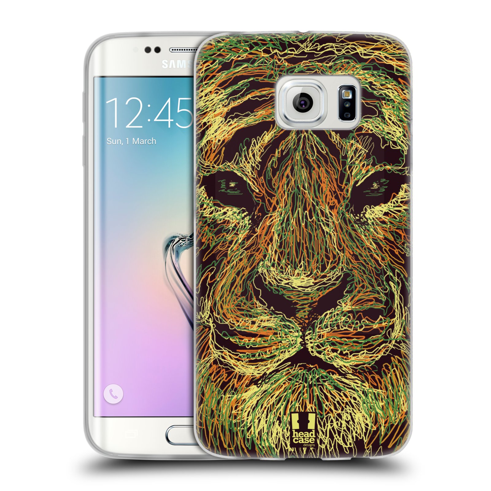 HEAD CASE silikonový obal na mobil Samsung Galaxy S6 EDGE vzor zvíře čmáranice tygr