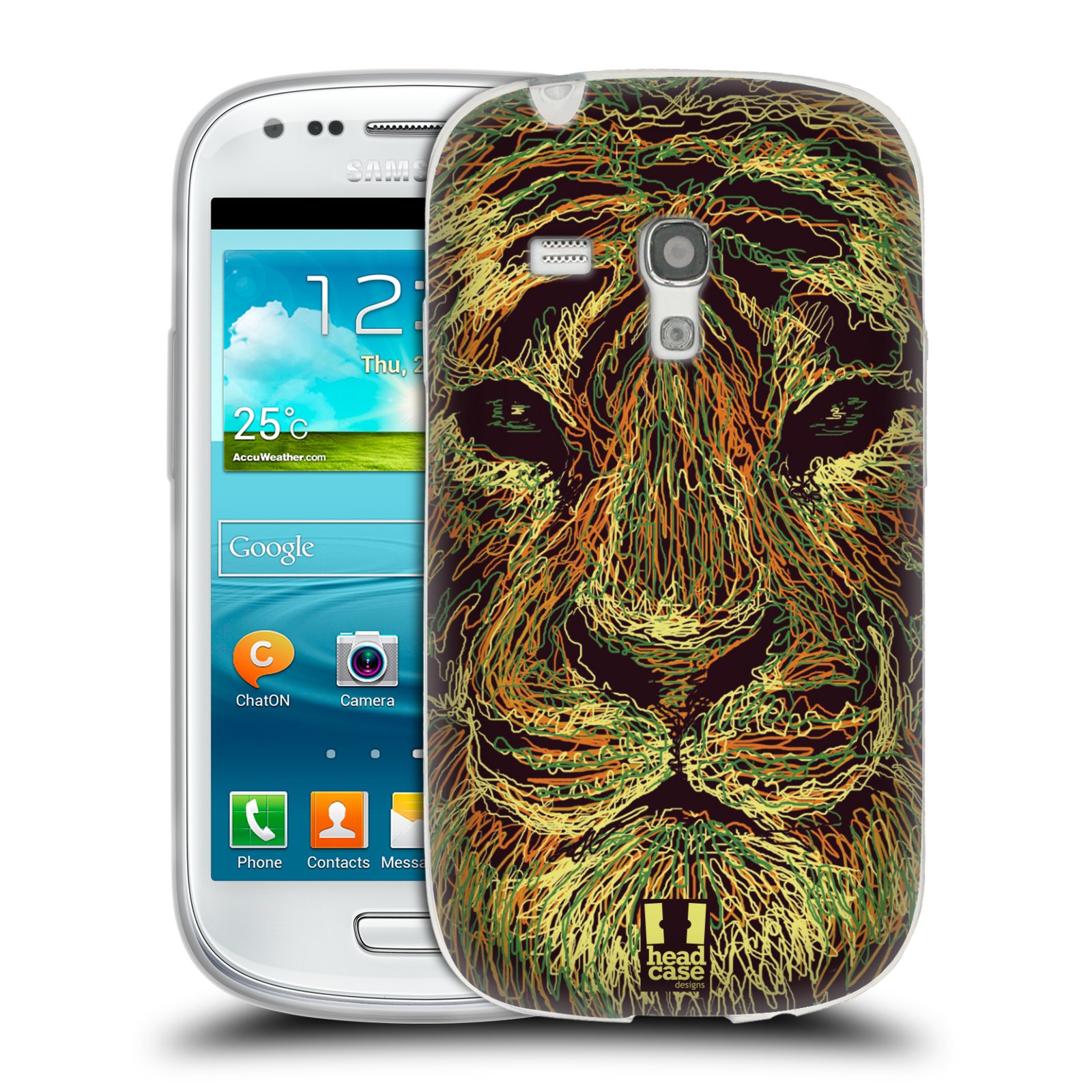 HEAD CASE silikonový obal na mobil Samsung Galaxy S3 MINI i8190 vzor zvíře čmáranice tygr