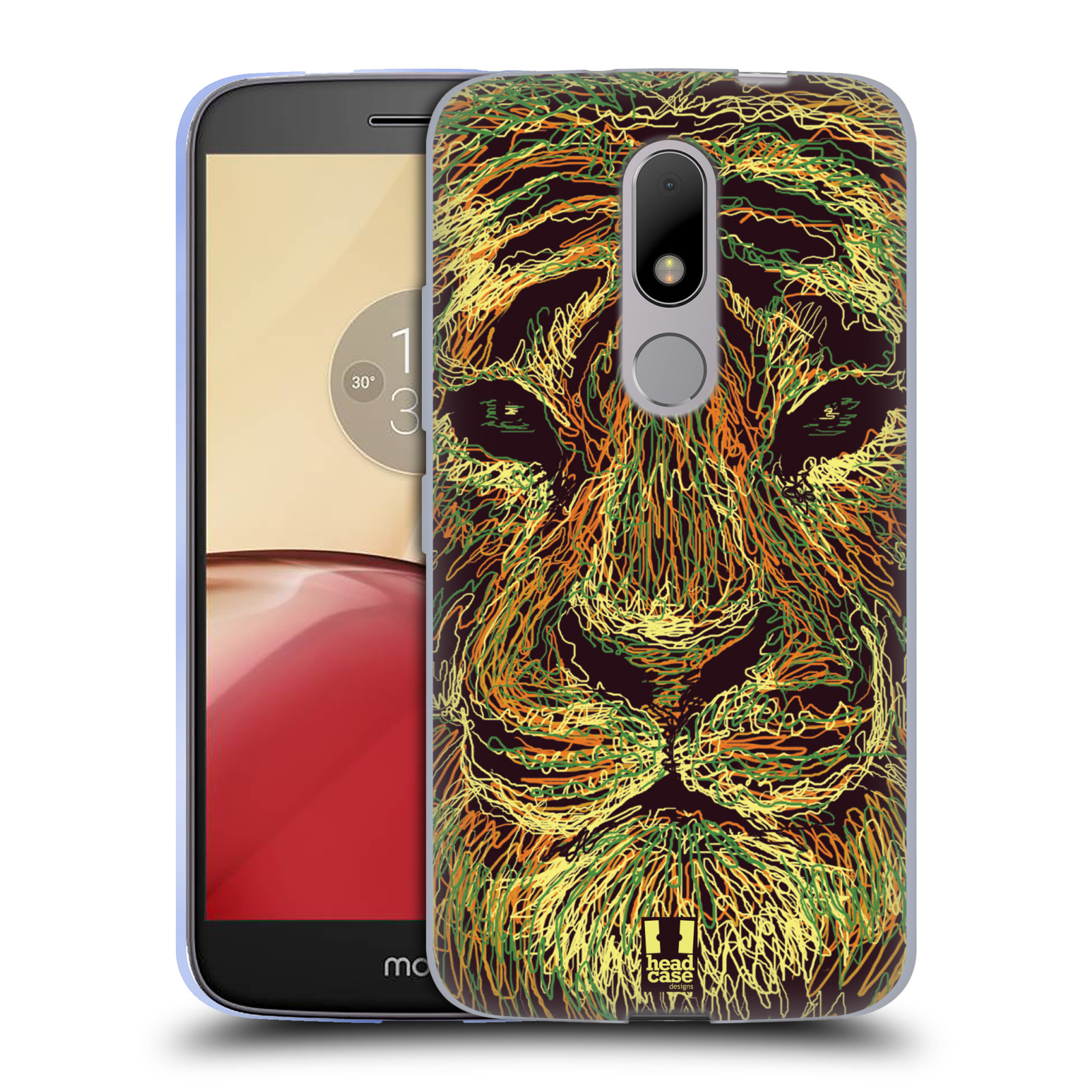 HEAD CASE silikonový obal na mobil Lenovo Moto M vzor zvíře čmáranice tygr
