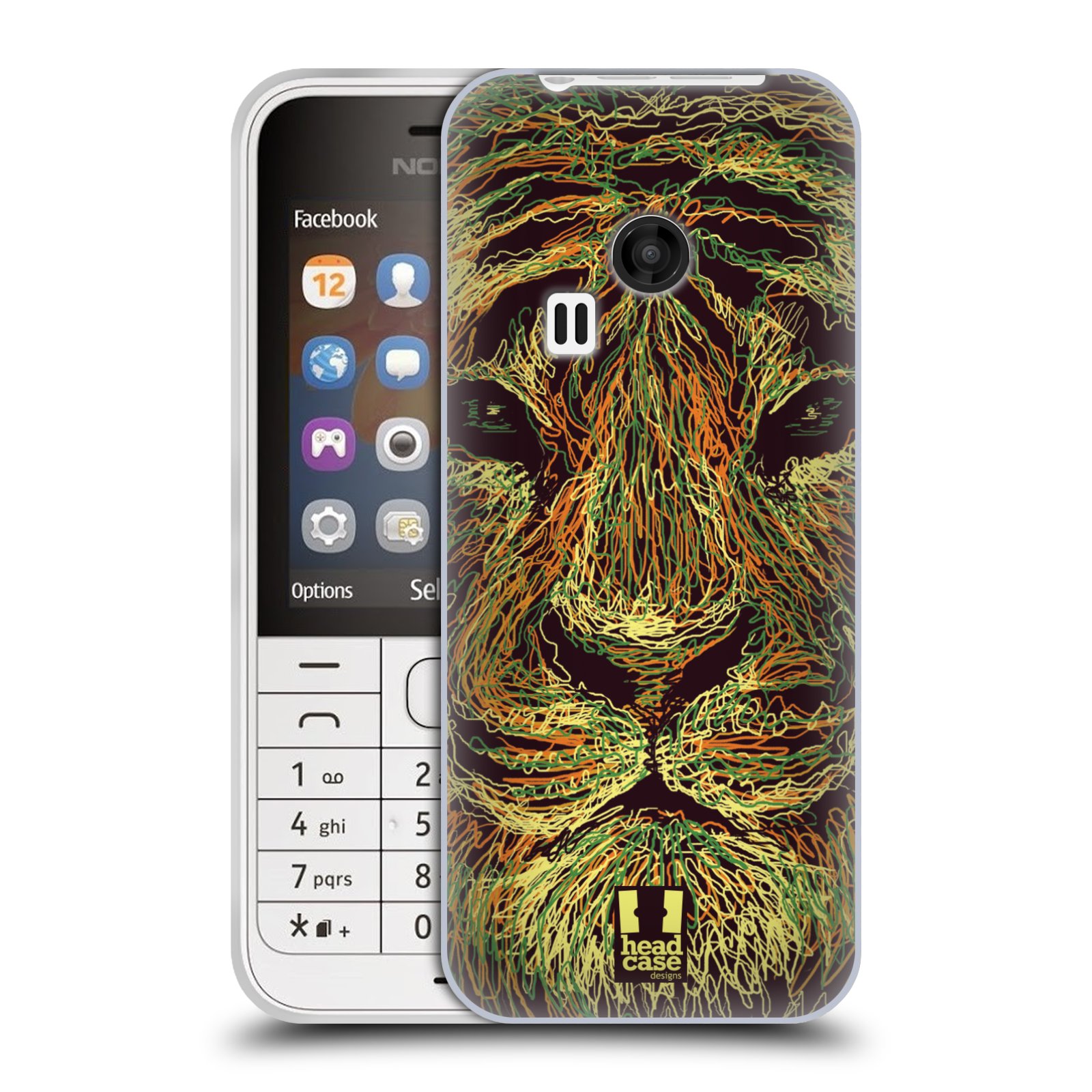 HEAD CASE silikonový obal na mobil NOKIA 220 / NOKIA 220 DUAL SIM vzor zvíře čmáranice tygr