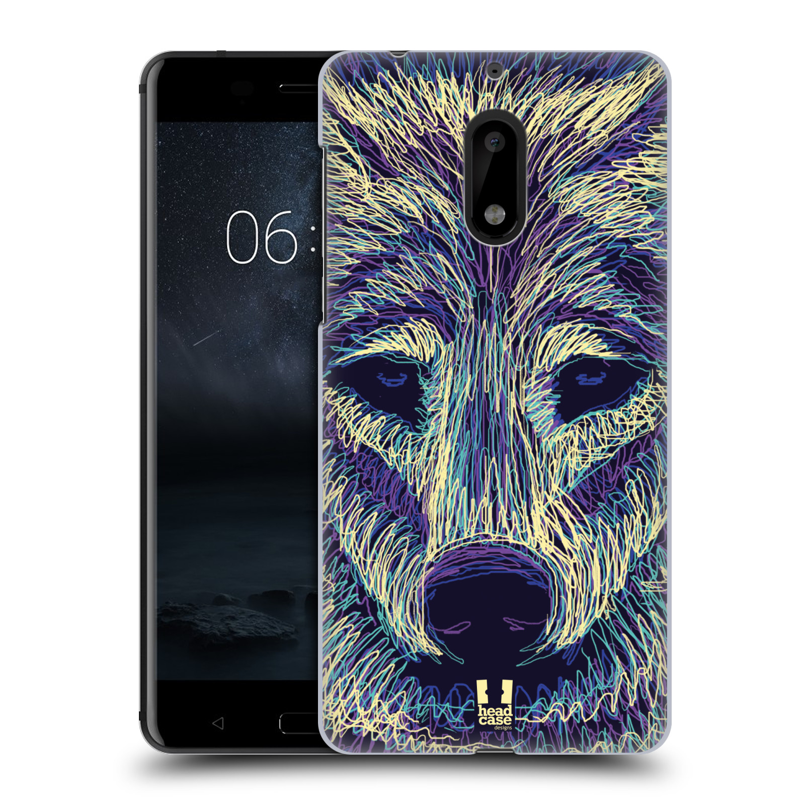 HEAD CASE plastový obal na mobil Nokia 6 vzor zvíře čmáranice vlk