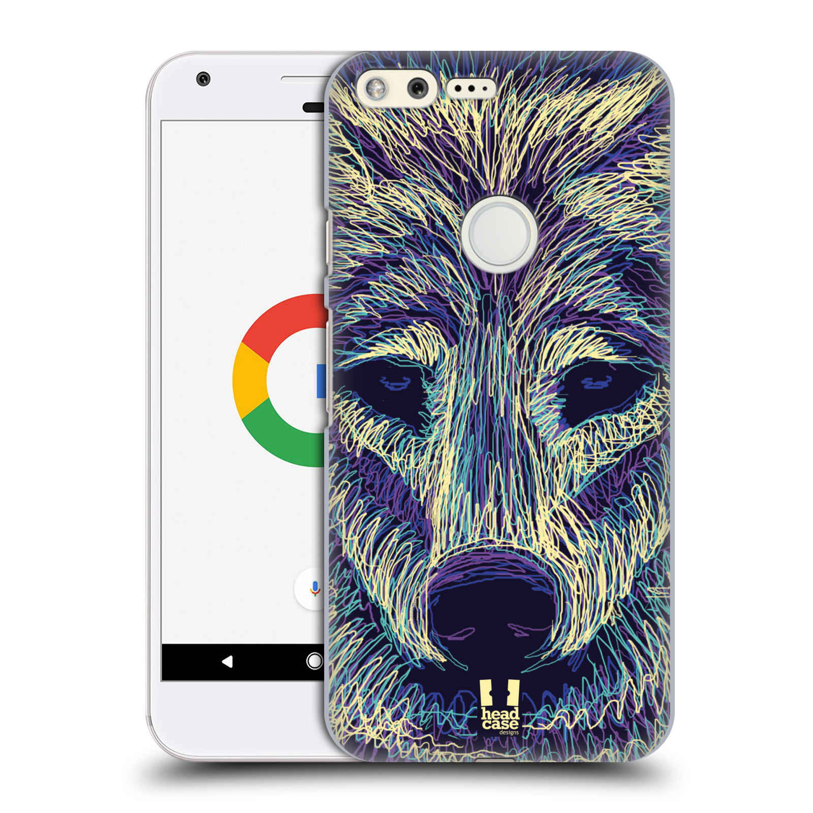HEAD CASE plastový obal na mobil GOOGLE Pixel vzor zvíře čmáranice vlk