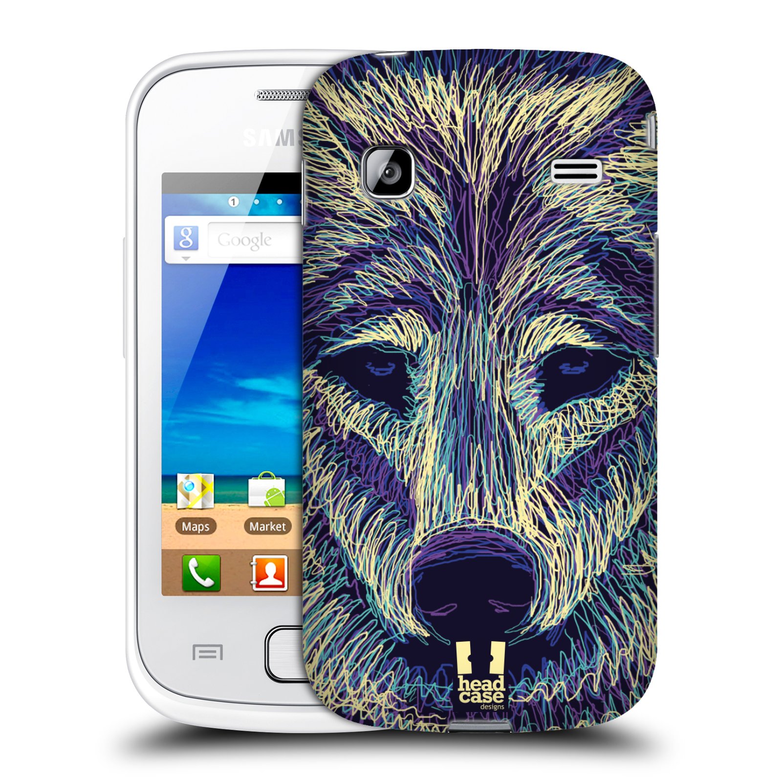 HEAD CASE plastový obal na mobil SAMSUNG GALAXY GIO (S5660) vzor zvíře čmáranice vlk