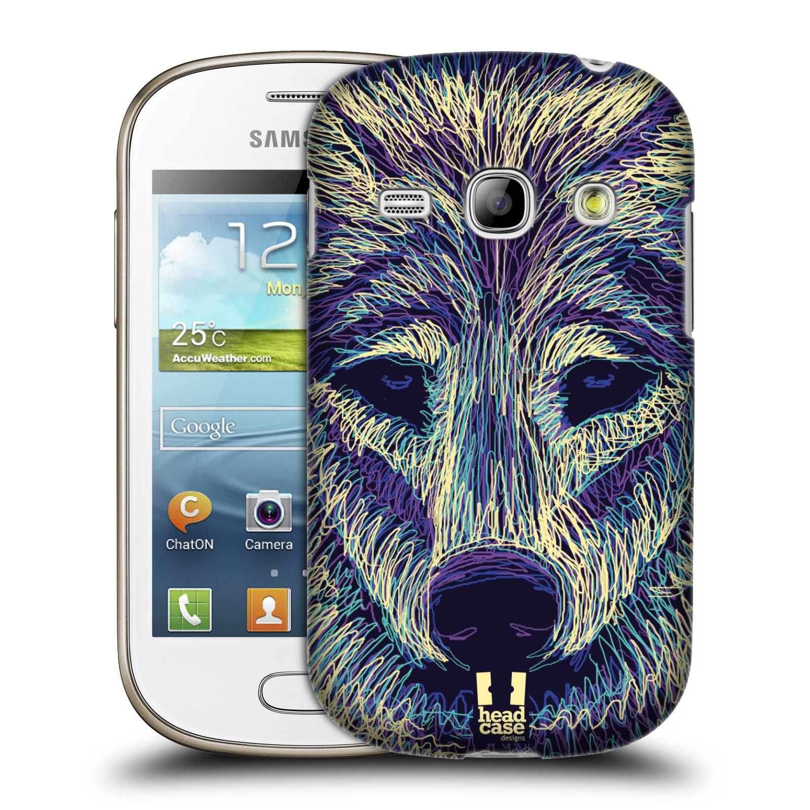 HEAD CASE plastový obal na mobil SAMSUNG GALAXY FAME (S6810) vzor zvíře čmáranice vlk