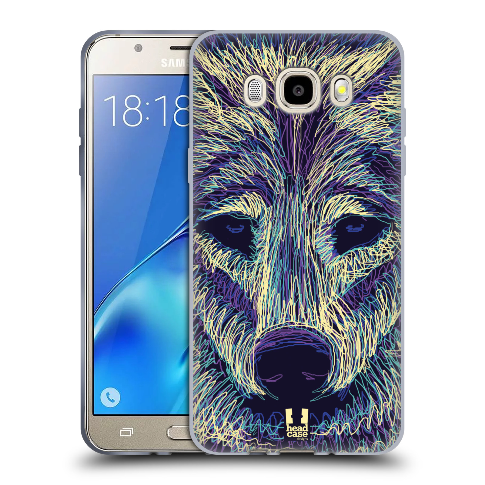 HEAD CASE silikonový obal, kryt na mobil Samsung Galaxy J5 2016, J510, J510F, (J510F DUAL SIM) vzor zvíře čmáranice vlk