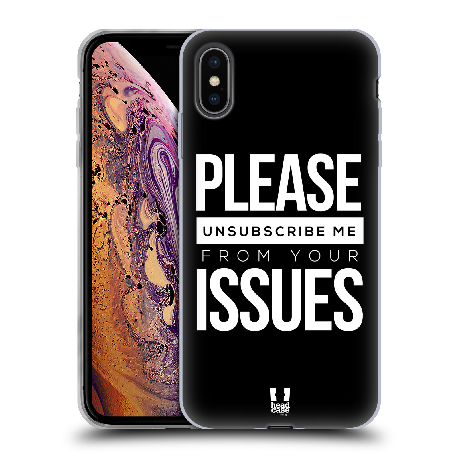 Silikonový obal na mobil Apple iPhone XS MAX - HEAD CASE - Please Unsubscribe Me