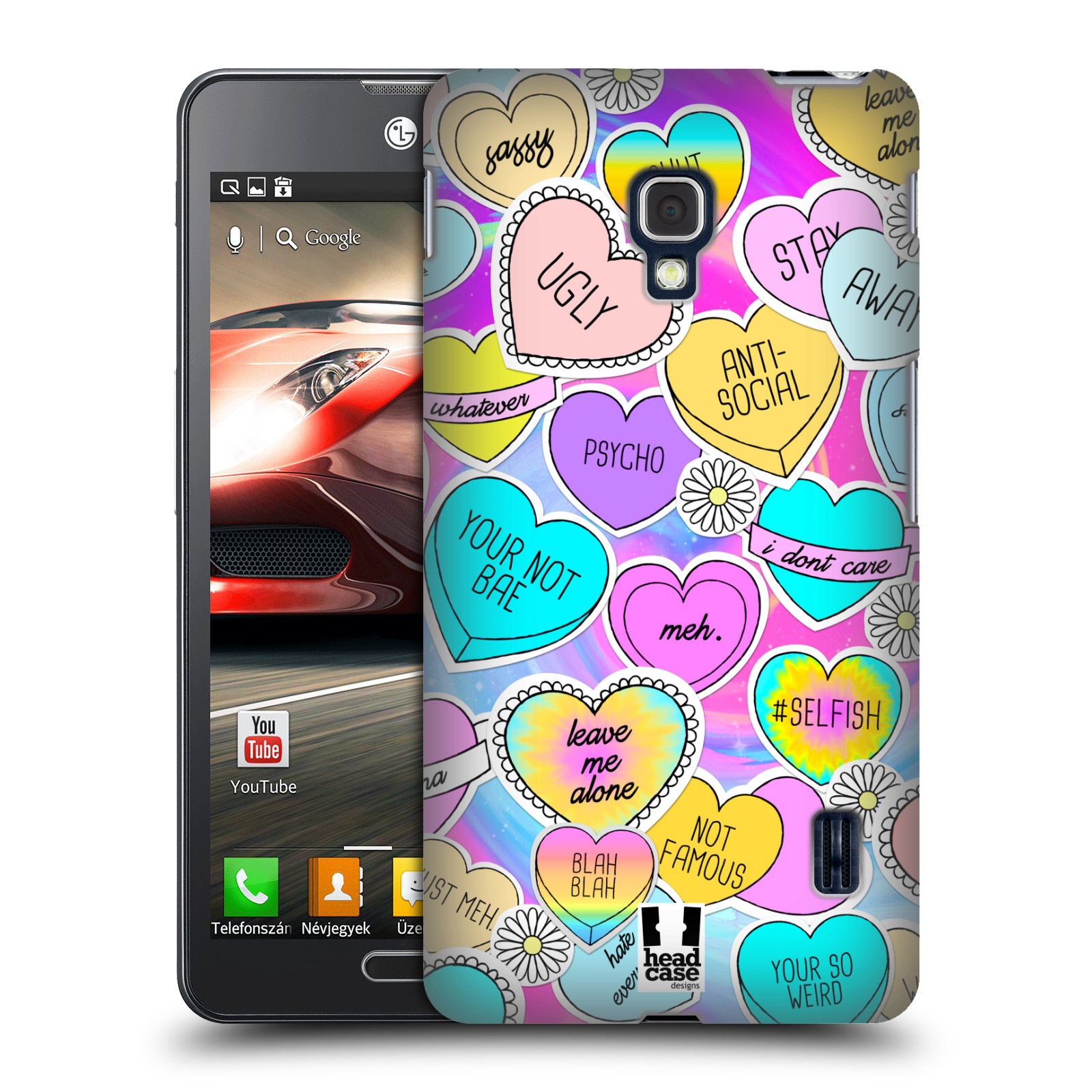 HEAD CASE DESIGNS SASSY STICKERS HARD BACK CASE FOR LG