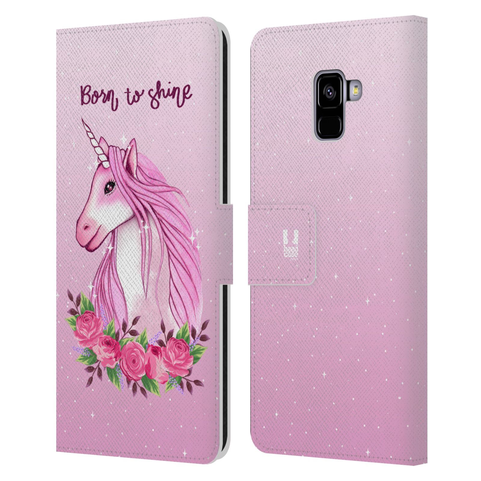 Pouzdro na mobil Samsung Galaxy A8 PLUS 2018 - Head Case - Růžový jednorožec růže