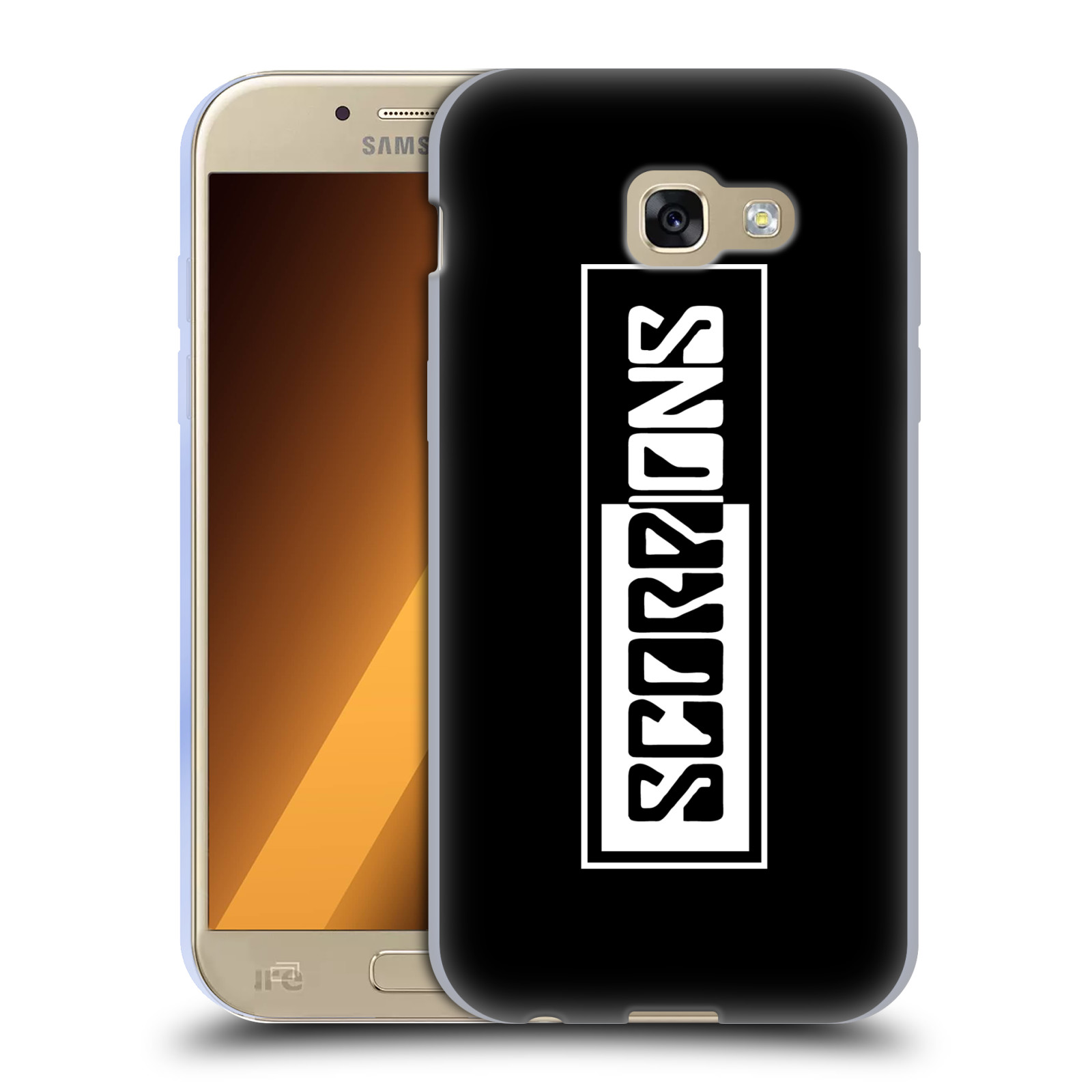 HEAD CASE silikonový obal na mobil Samsung Galaxy A5 2017 (A520) Skupina Scorpions retro Logo černá a bílá