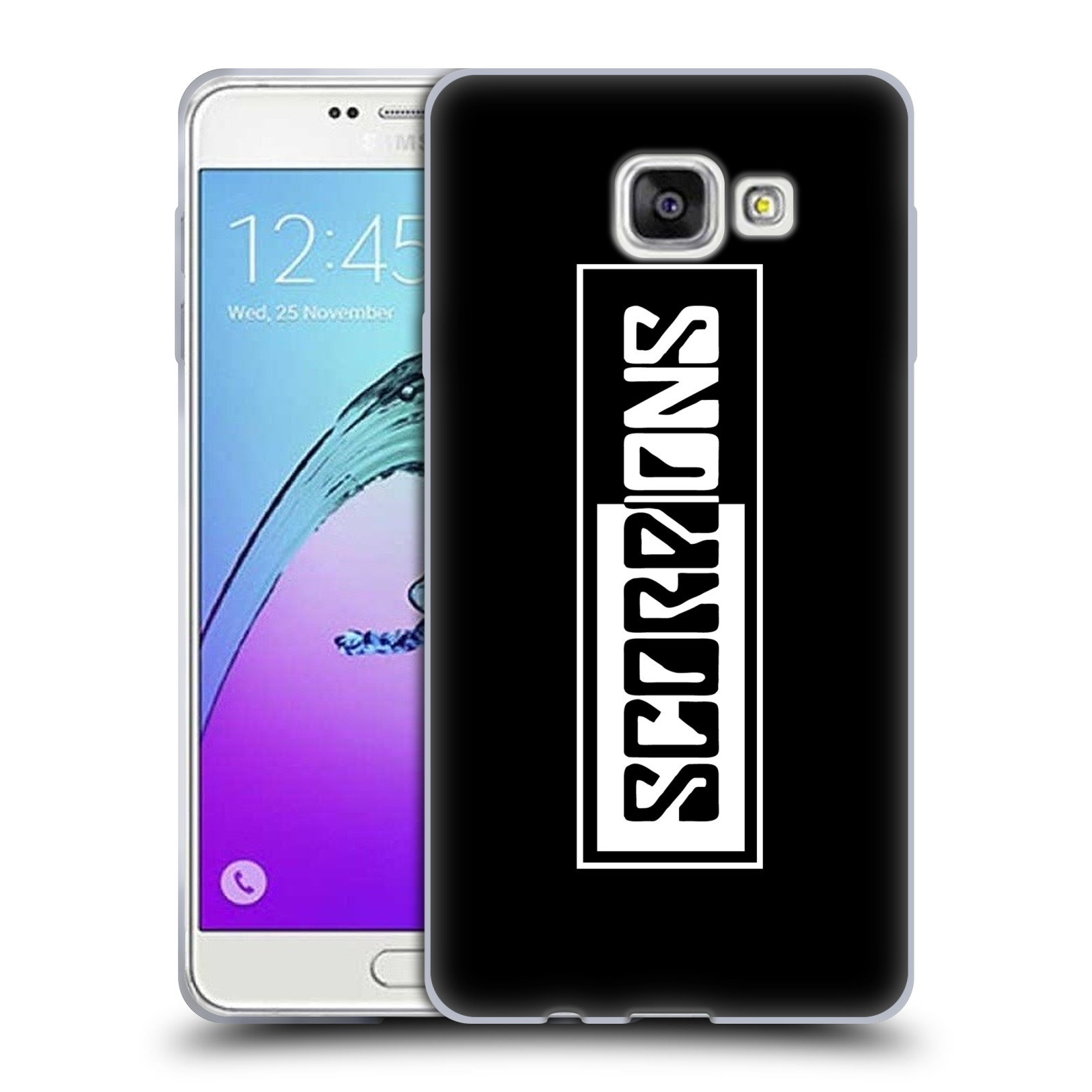 HEAD CASE silikonový obal na mobil Samsung Galaxy A7 2017 (A720) Skupina Scorpions retro Logo černá a bílá