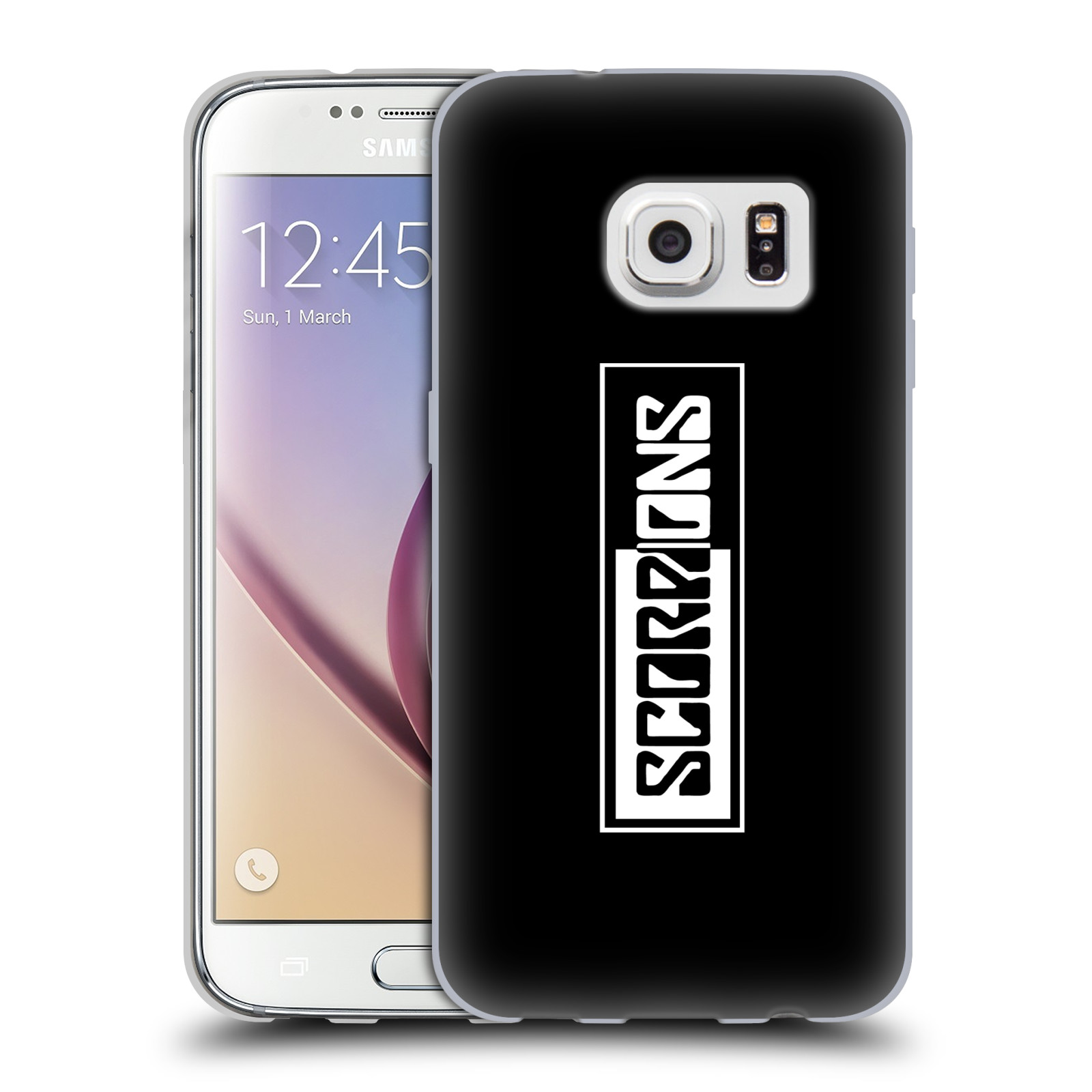 HEAD CASE silikonový obal na mobil Samsung Galaxy S7 Skupina Scorpions retro Logo černá a bílá