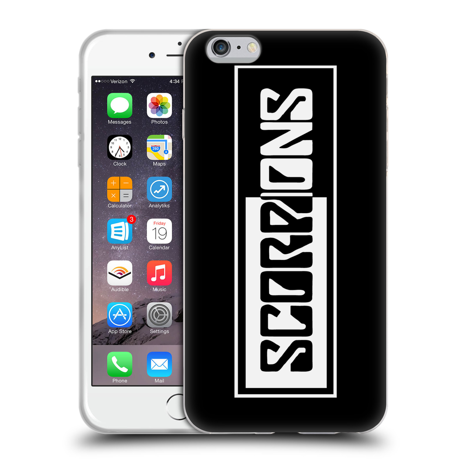 HEAD CASE silikonový obal na mobil Apple Iphone 6/6S PLUS Skupina Scorpions retro Logo černá a bílá