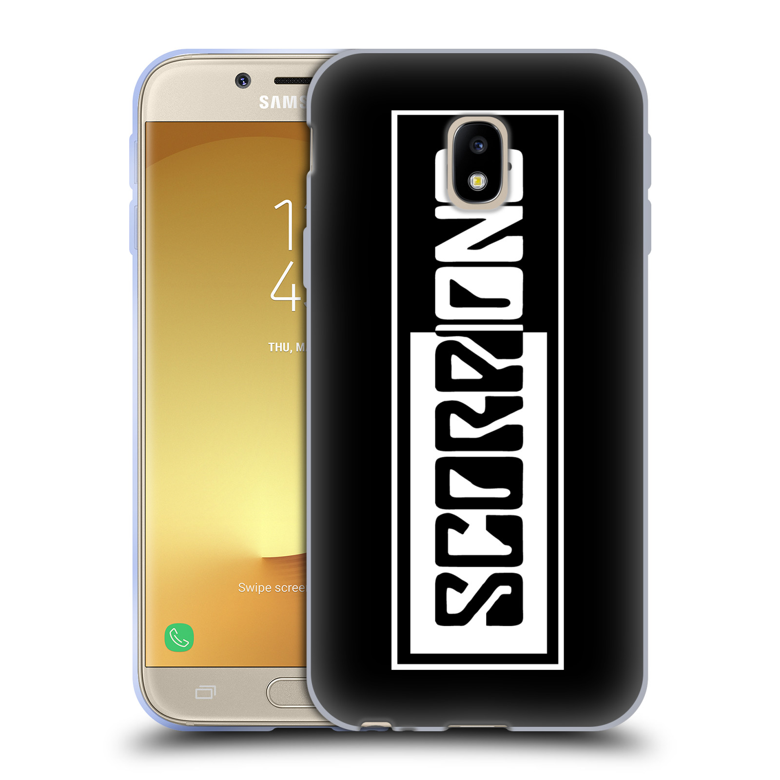 HEAD CASE silikonový obal na mobil Samsung Galaxy J3 2017 (J330, J330F) Skupina Scorpions retro Logo černá a bílá
