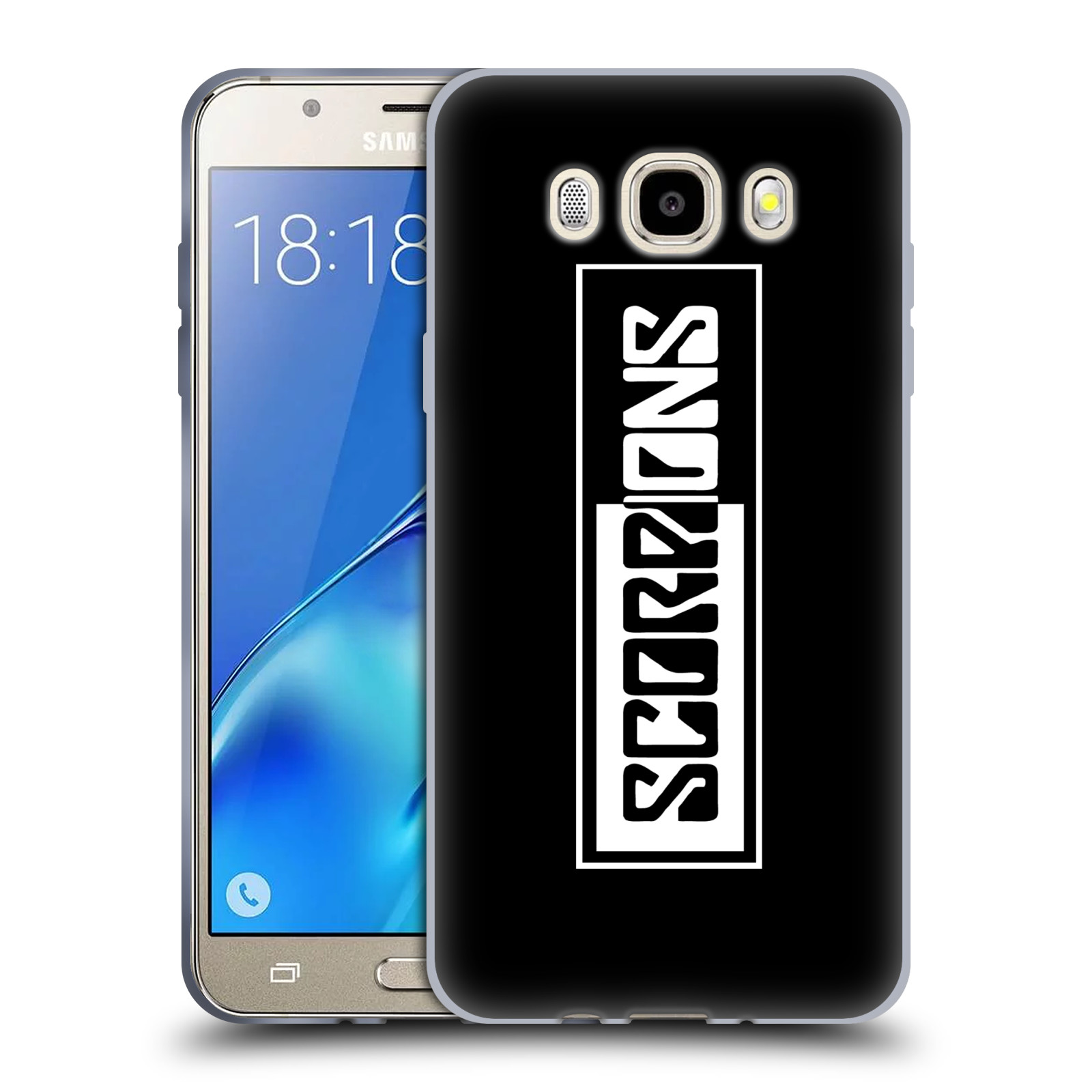HEAD CASE silikonový obal na mobil Samsung Galaxy J5 2016 (J510) Skupina Scorpions retro Logo černá a bílá