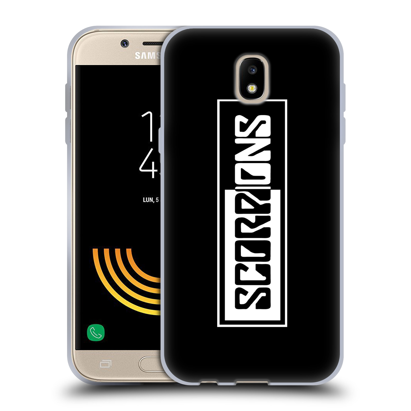 HEAD CASE silikonový obal na mobil Samsung Galaxy J5 2017 Skupina Scorpions retro Logo černá a bílá