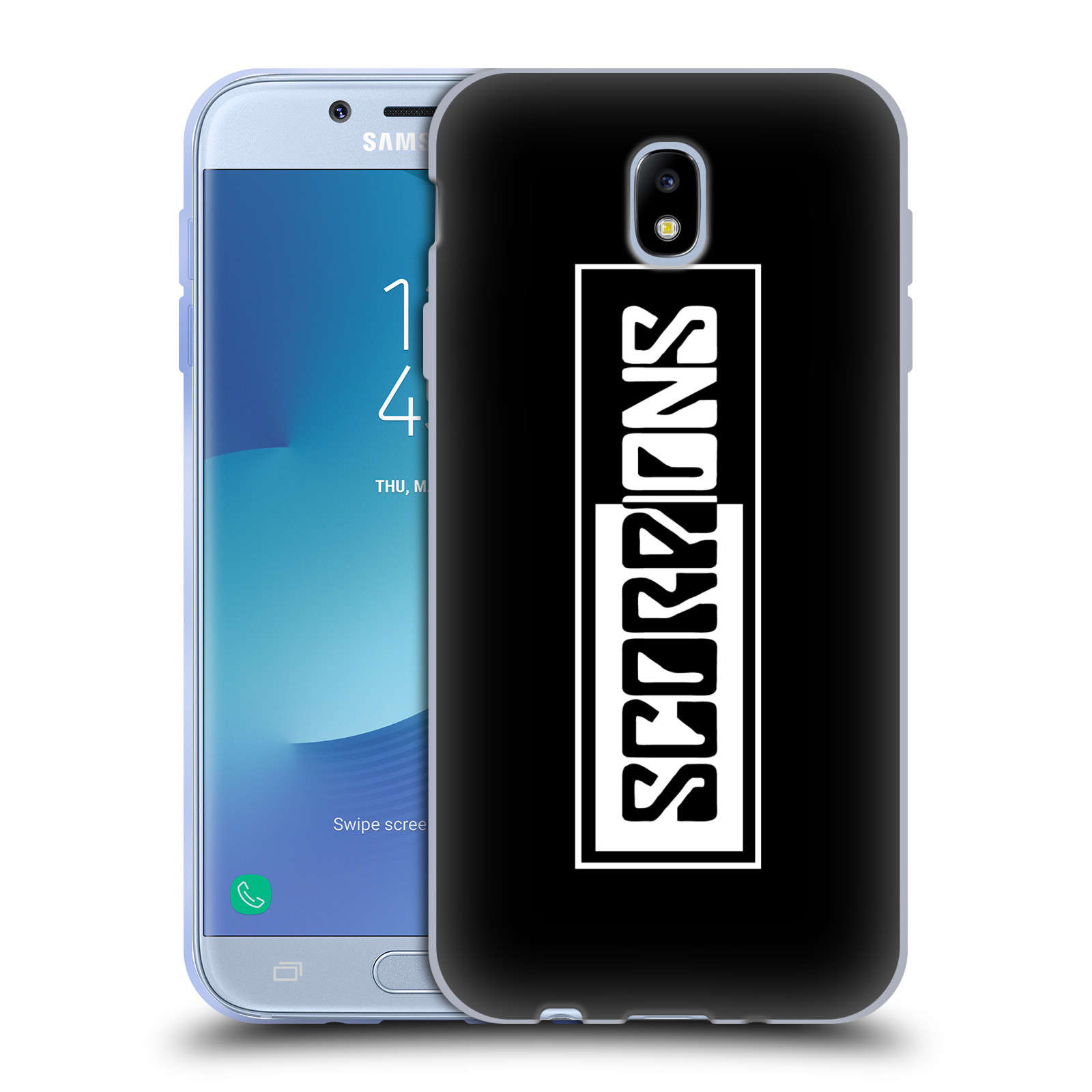 HEAD CASE silikonový obal na mobil Samsung Galaxy J7 2017 Skupina Scorpions retro Logo černá a bílá