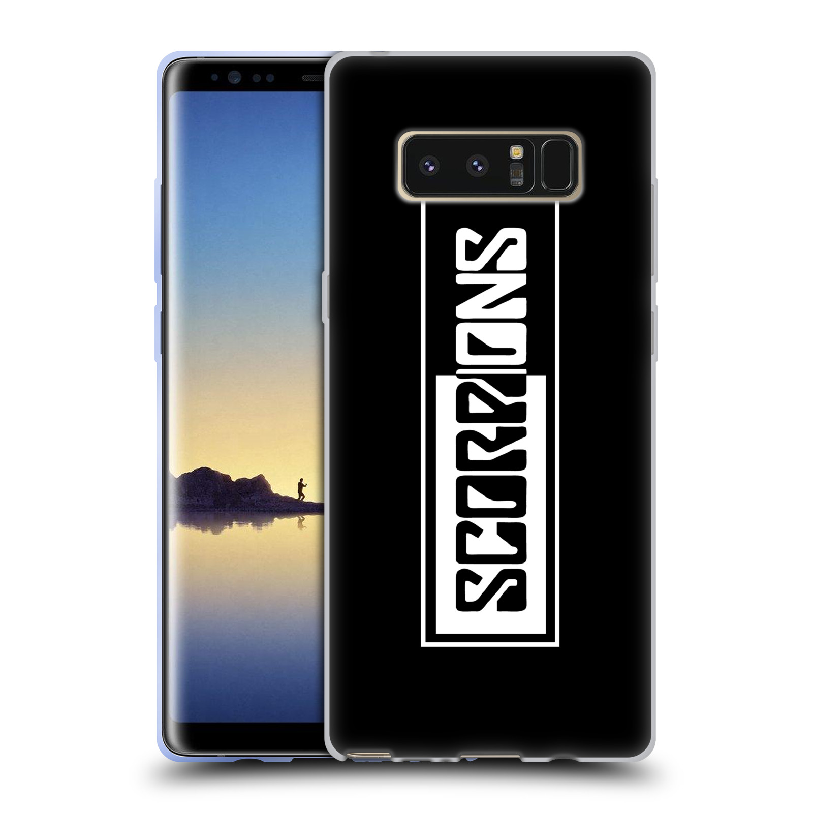 HEAD CASE silikonový obal na mobil Samsung Galaxy Note 8 Skupina Scorpions retro Logo černá a bílá