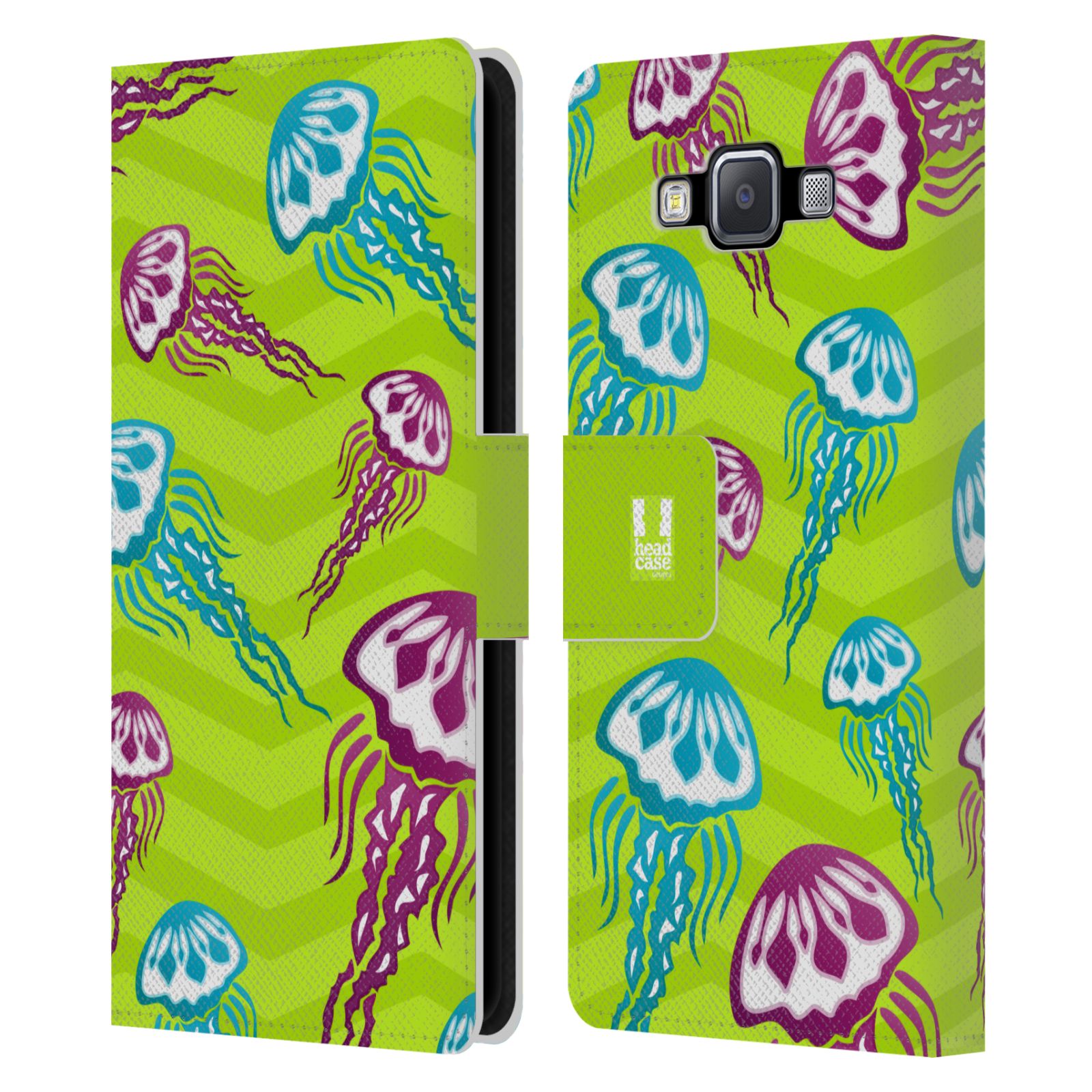 HEAD CASE Flipové pouzdro pro mobil Samsung Galaxy A5 Mořský živočich medůza zelená barva