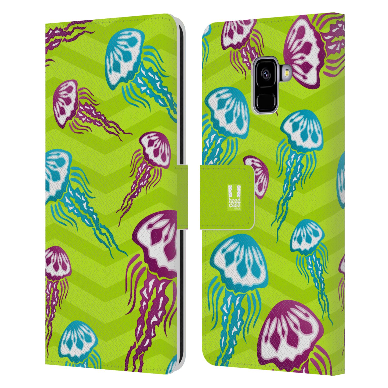 Pouzdro pro mobil Samsung Galaxy A8+ 2018 - Mořský vzor - barevné medůzy