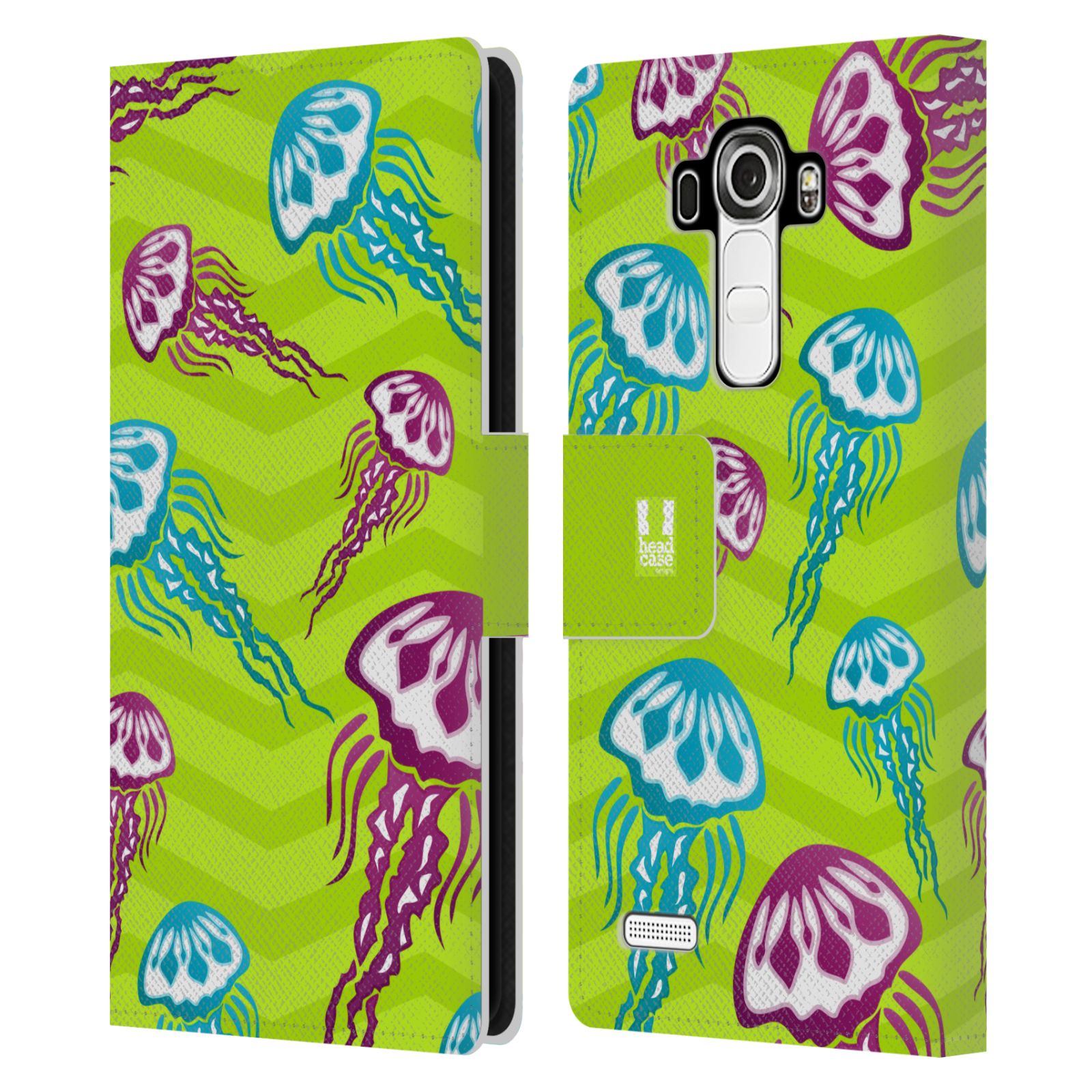 HEAD CASE Flipové pouzdro pro mobil LG G4 (H815) Mořský živočich medůza zelená barva