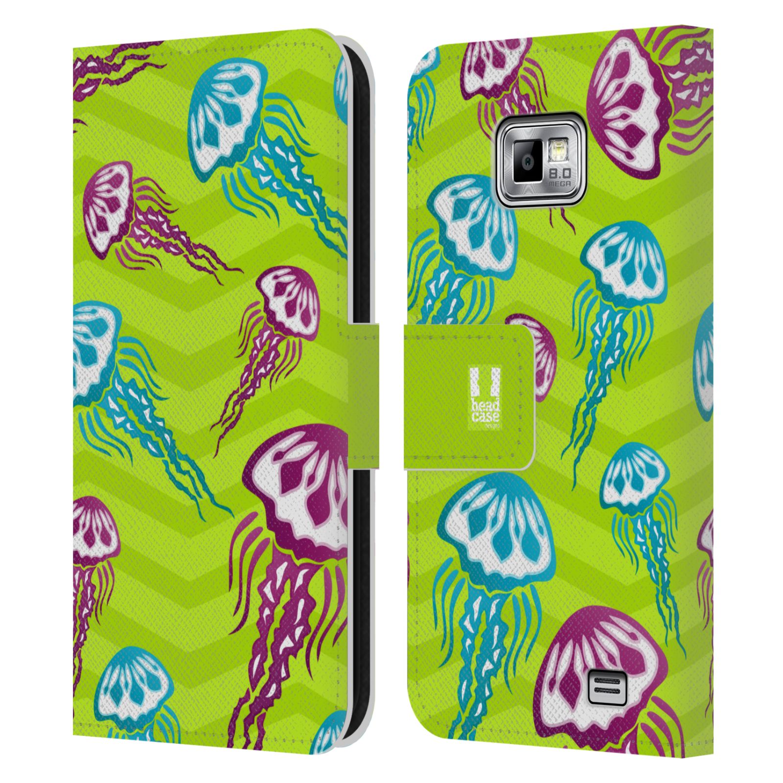 HEAD CASE Flipové pouzdro pro mobil Samsung Galaxy S2 i9100 Mořský živočich medůza zelená barva