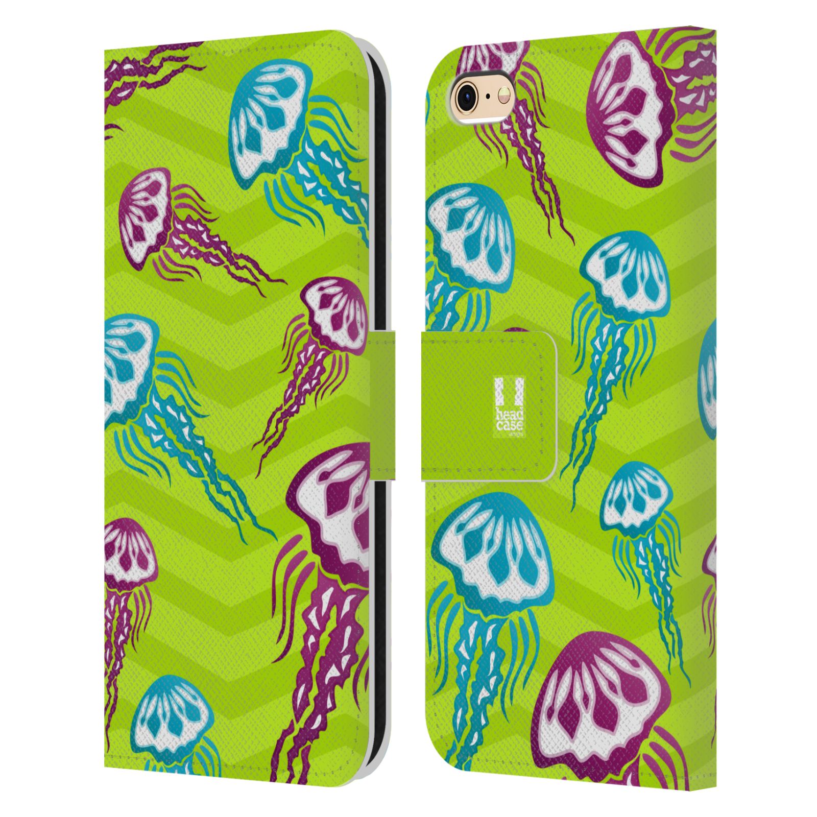 HEAD CASE Flipové pouzdro pro mobil Apple Iphone 6/6s Mořský živočich medůza zelená barva