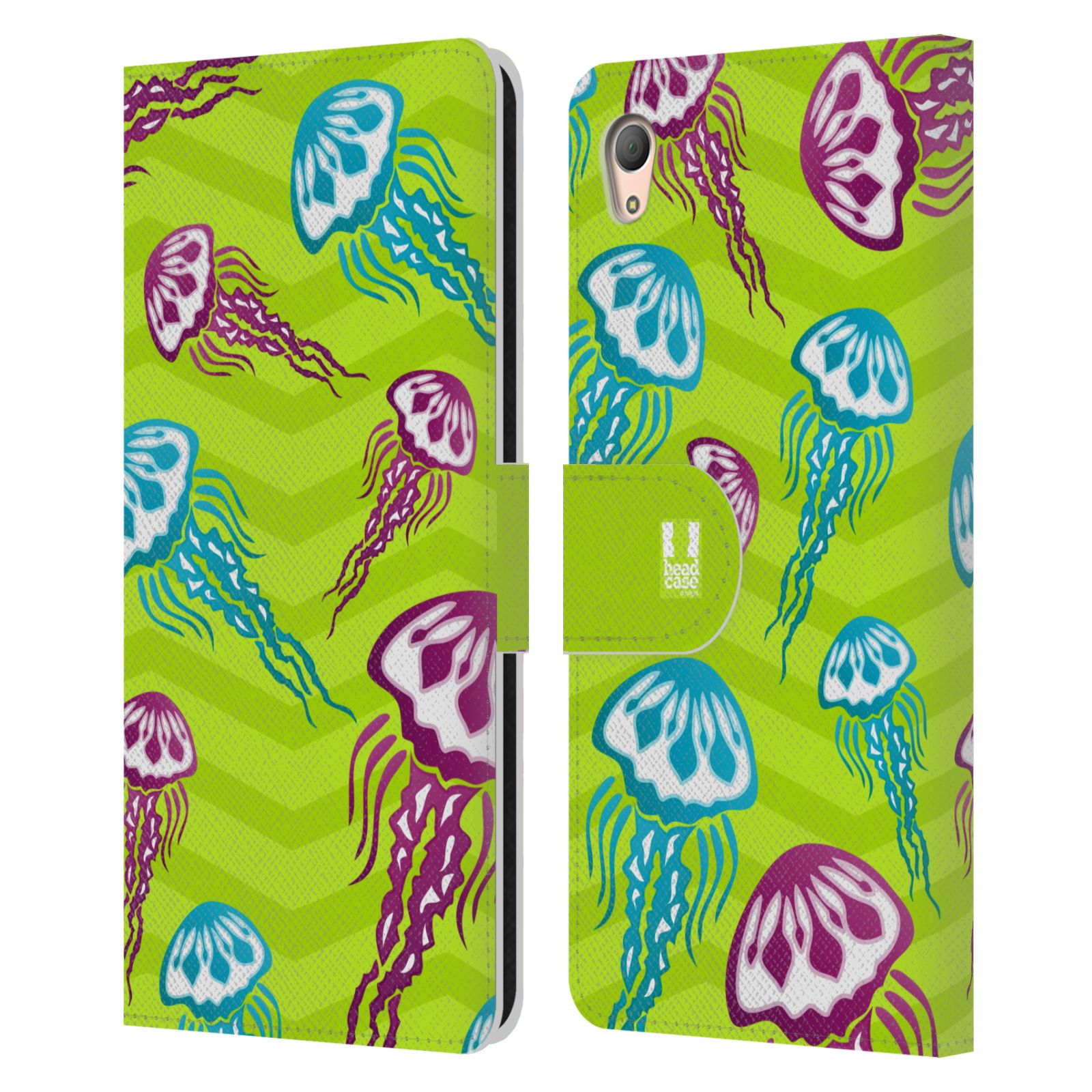 HEAD CASE Flipové pouzdro pro mobil SONY XPERIA Z3+ (PLUS) Mořský živočich medůza zelená barva