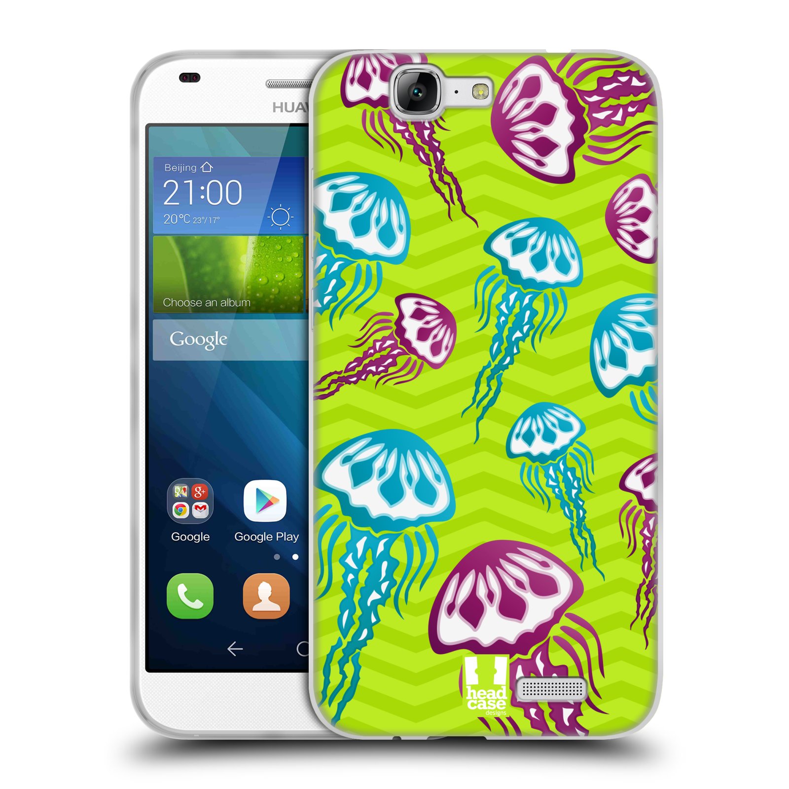 HEAD CASE silikonový obal na mobil HUAWEI Ascend G7 vzor mořský živočich medůza