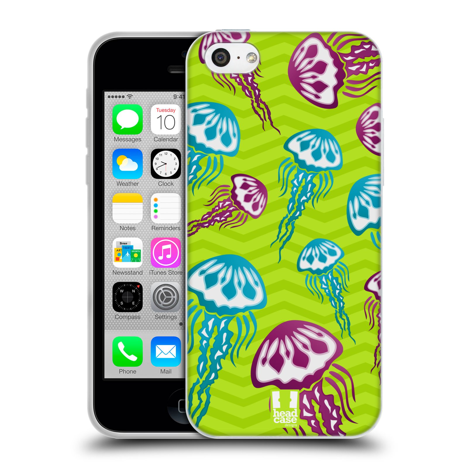 HEAD CASE silikonový obal na mobil Apple Iphone 5C vzor mořský živočich medůza