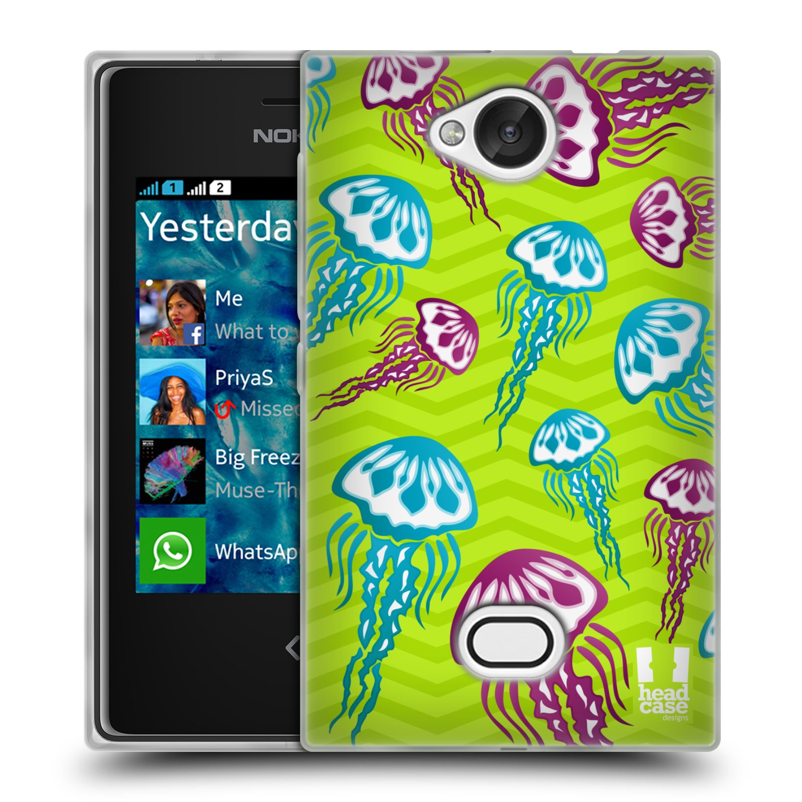 HEAD CASE silikonový obal na mobil NOKIA Asha 503 vzor mořský živočich medůza