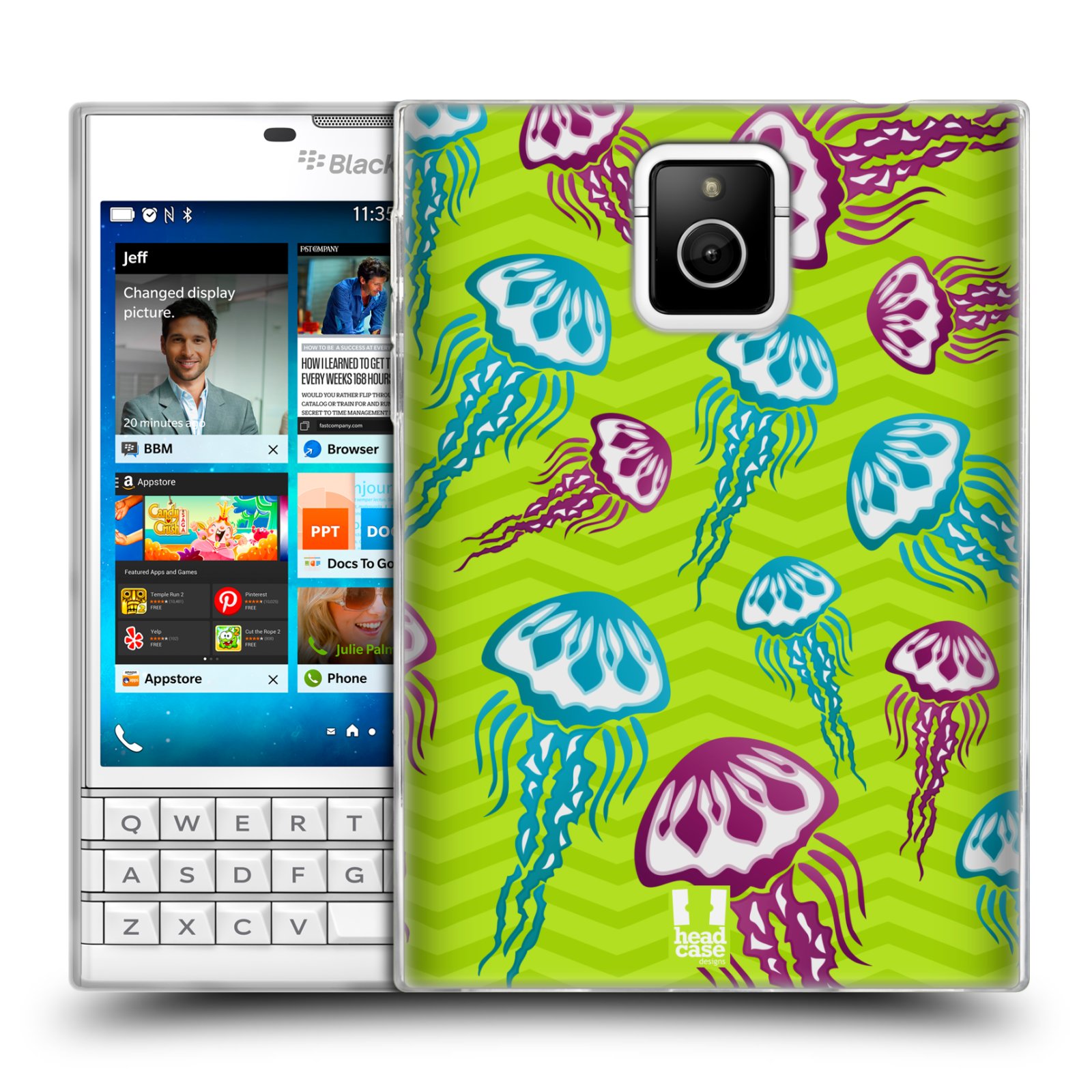 HEAD CASE silikonový obal na mobil Blackberry PASSPORT vzor mořský živočich medůza