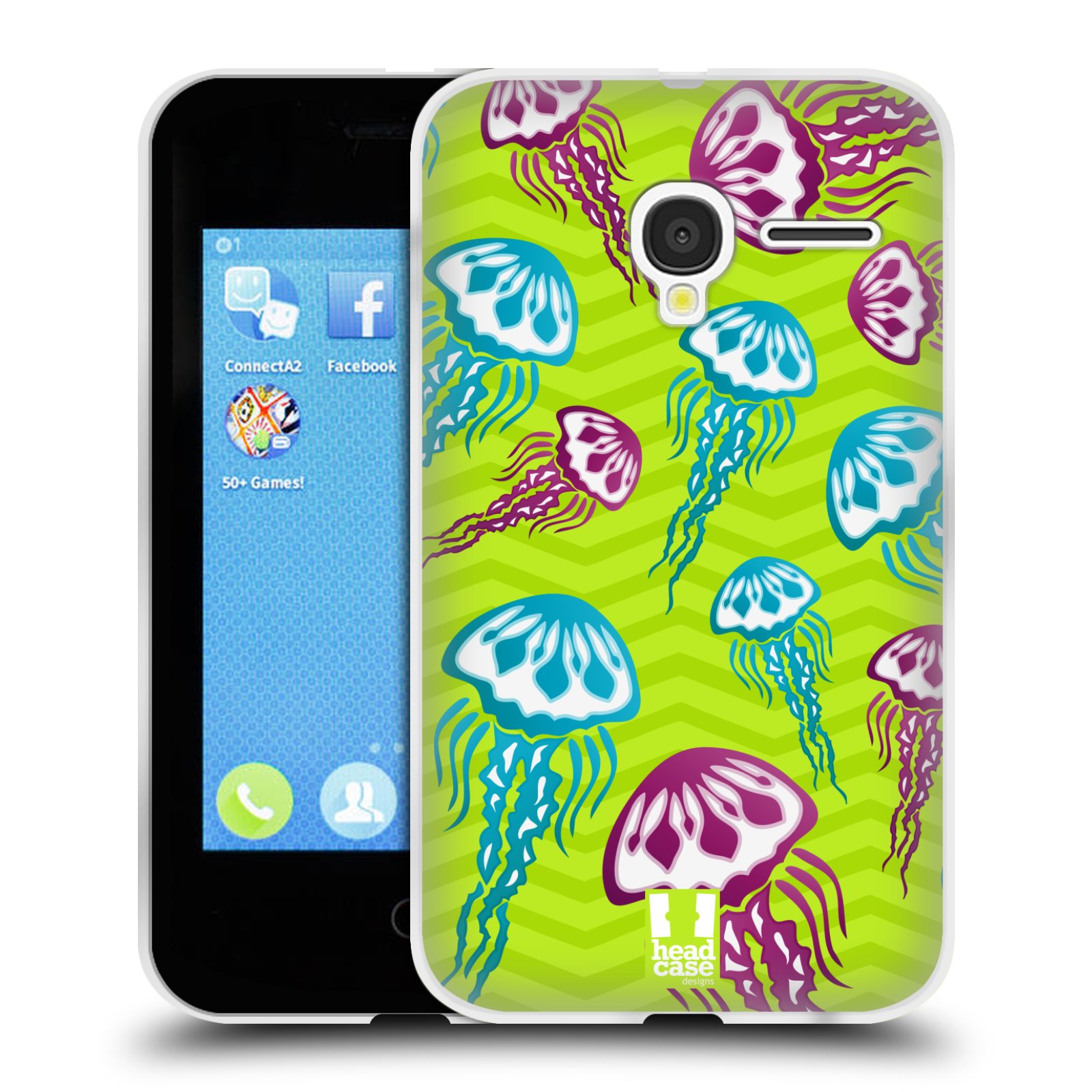 HEAD CASE silikonový obal na mobil Alcatel PIXI 3 OT-4022D (3,5 palcový displej) vzor mořský živočich medůza