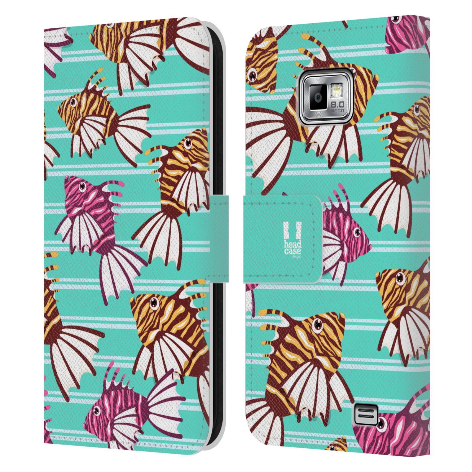 HEAD CASE Flipové pouzdro pro mobil Samsung Galaxy S2 i9100 Mořský živočich ryba modrá barva