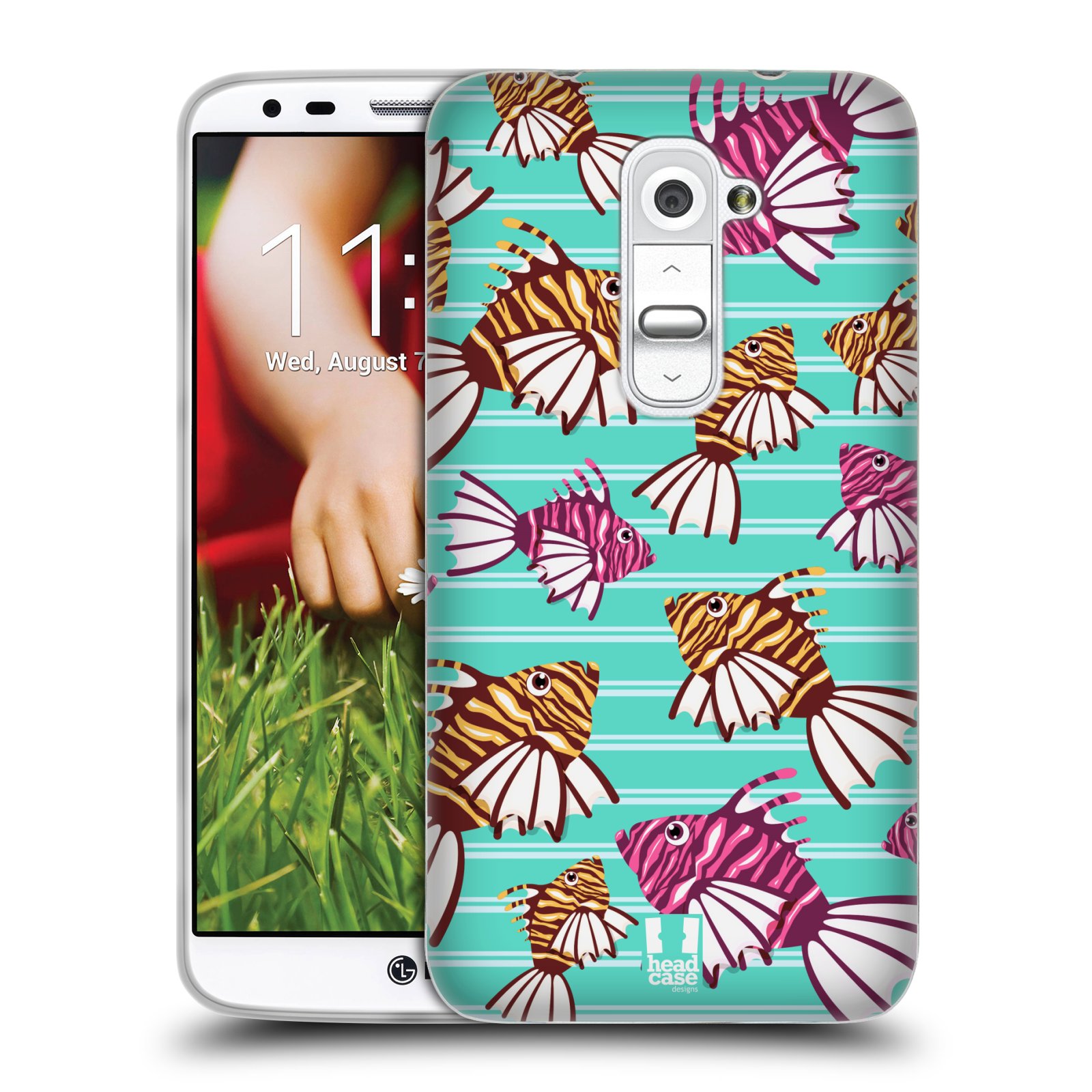 HEAD CASE silikonový obal na mobil LG G2 vzor mořský živočich ryba
