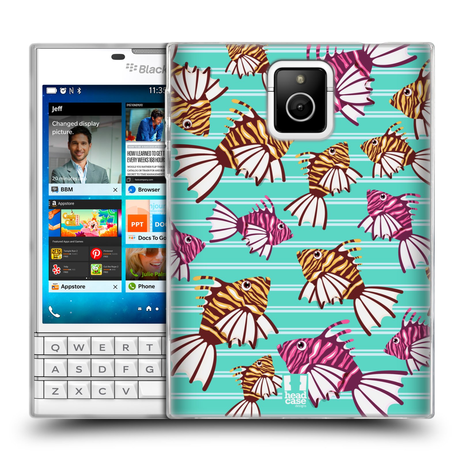 HEAD CASE silikonový obal na mobil Blackberry PASSPORT vzor mořský živočich ryba