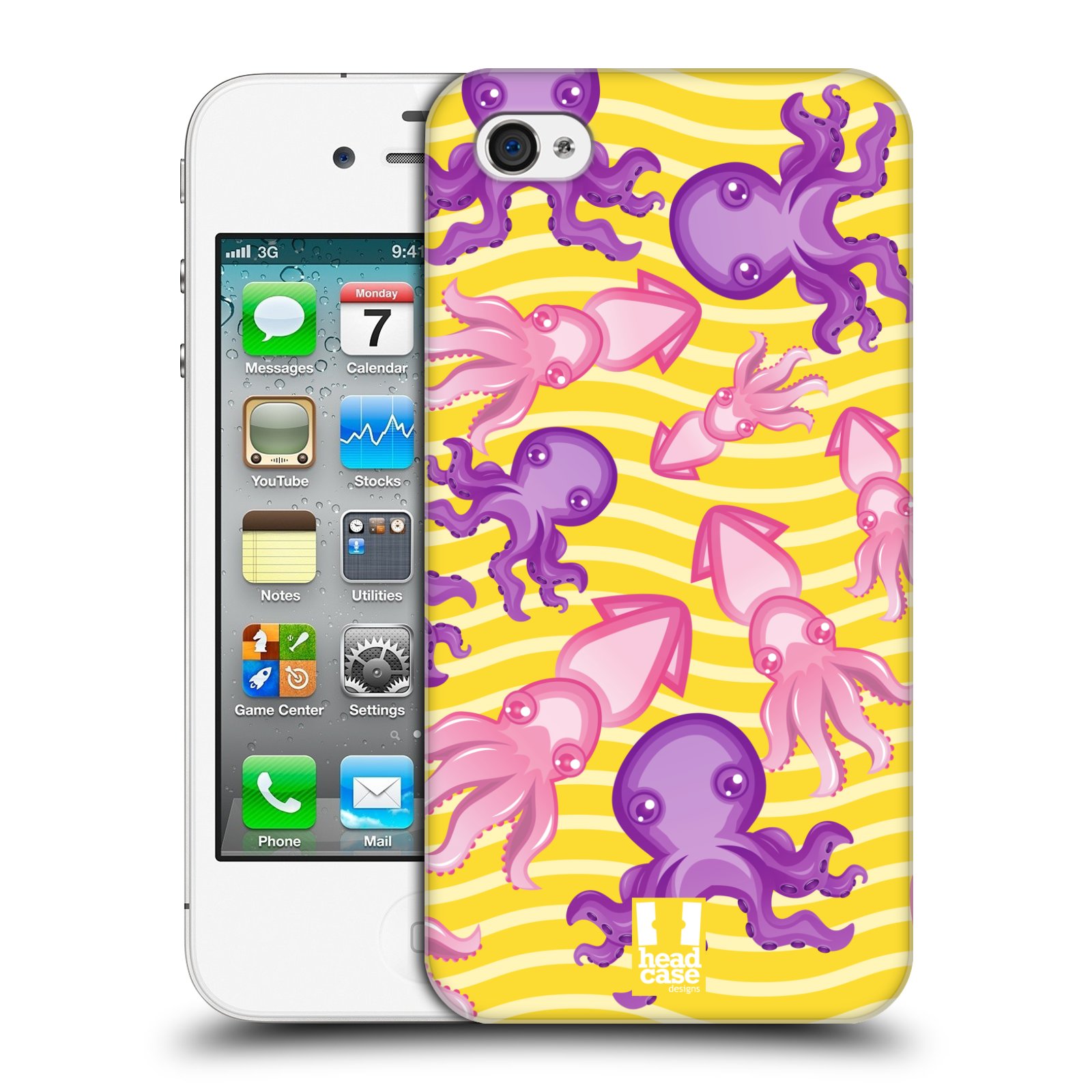 HEAD CASE plastový obal na mobil Apple Iphone 4/4S vzor mořský živočich chobotnice