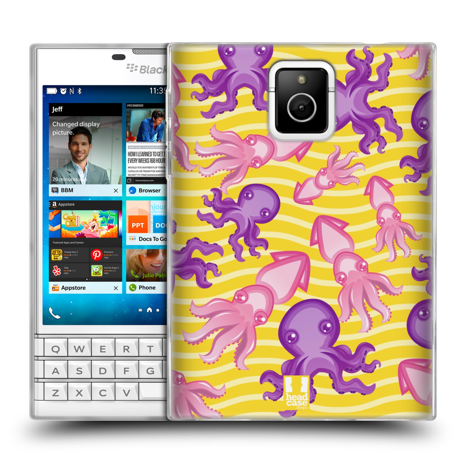 HEAD CASE silikonový obal na mobil Blackberry PASSPORT vzor mořský živočich chobotnice