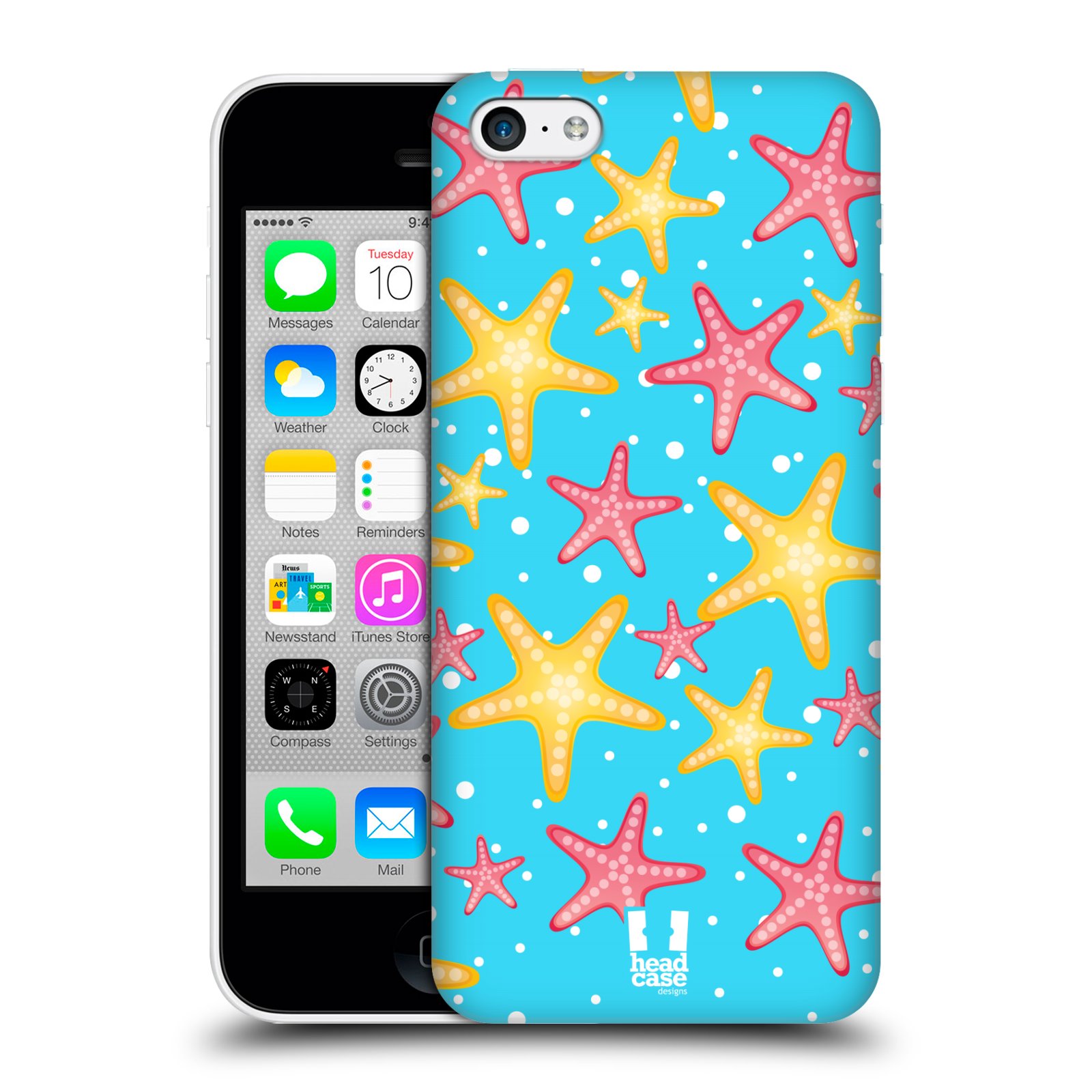 Zadní obal pro mobil Apple Iphone 5C - HEAD CASE - kreslený mořský vzor hvězda
