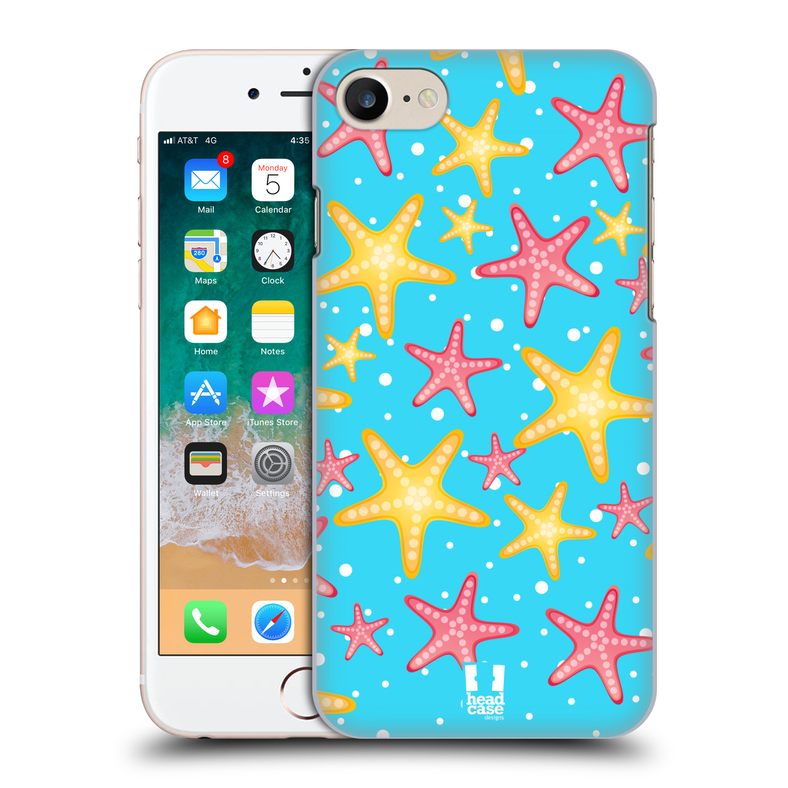 Zadní obal pro mobil Apple Iphone 7/8/SE2020 - HEAD CASE - kreslený mořský vzor hvězda