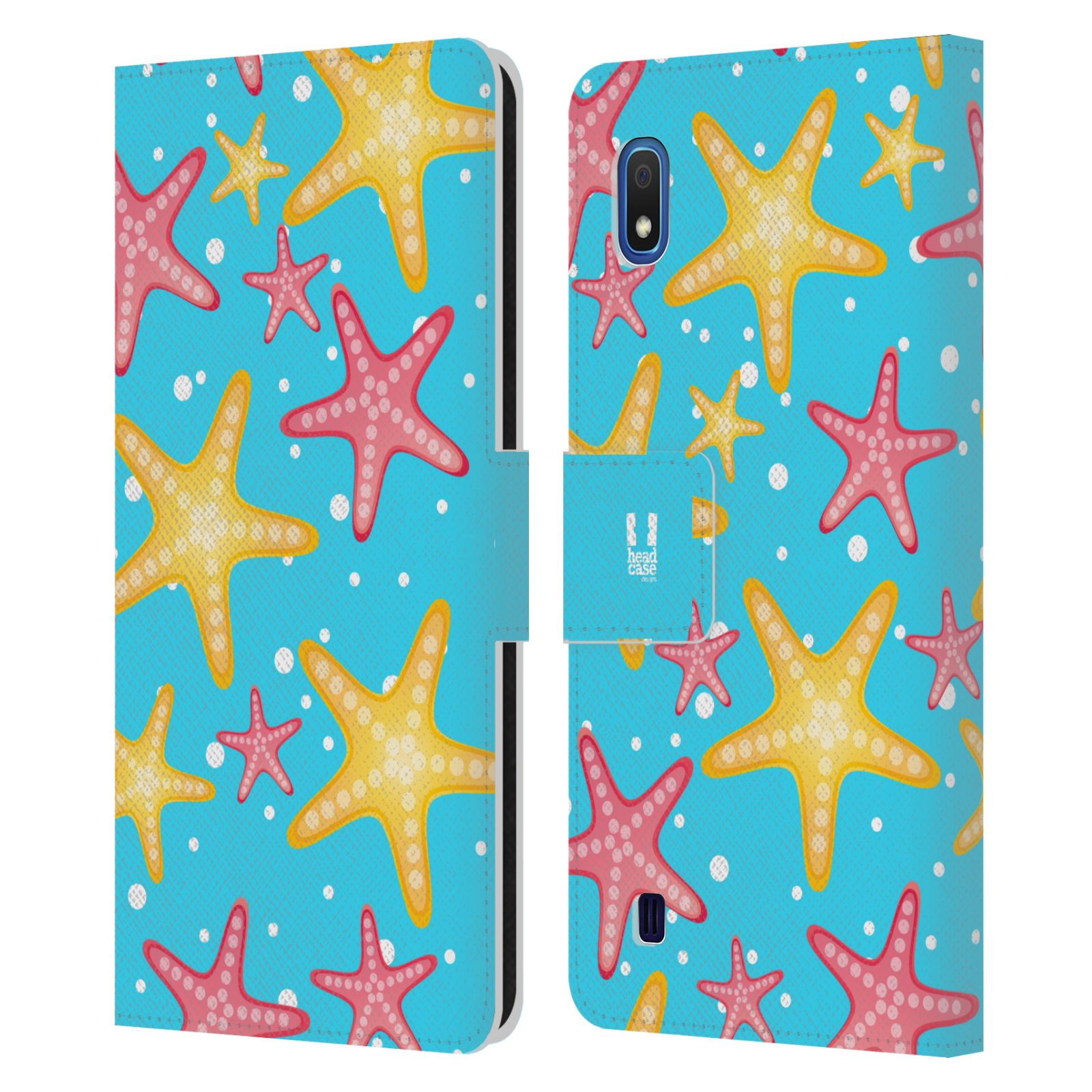 Pouzdro pro mobil Samsung Galaxy A10 - Mořský vzor - barevné hvězdy
