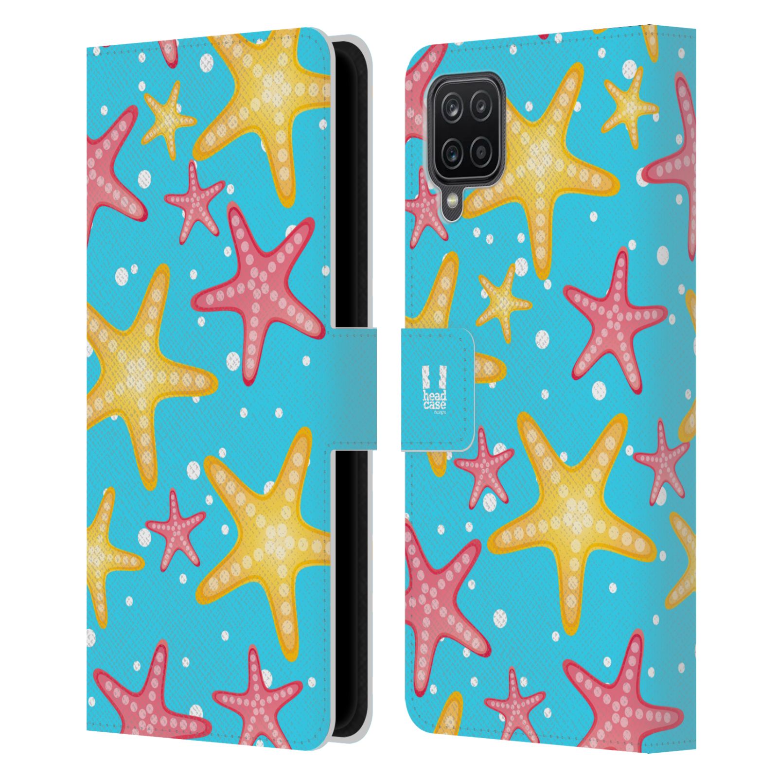 Pouzdro pro mobil Samsung Galaxy A12  - Mořský vzor - barevné hvězdy