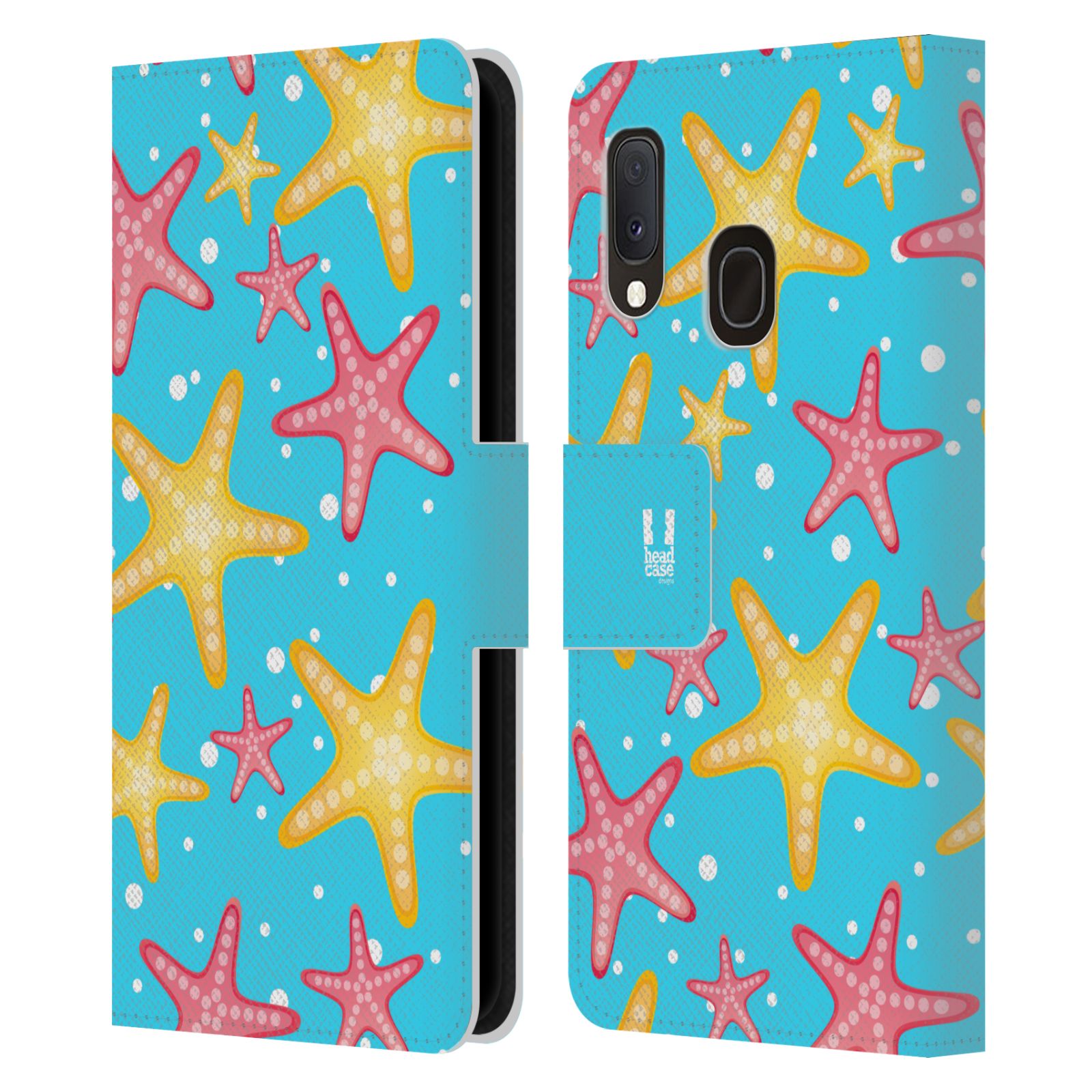 Pouzdro pro mobil Samsung Galaxy A20E - Mořský vzor - barevné hvězdy