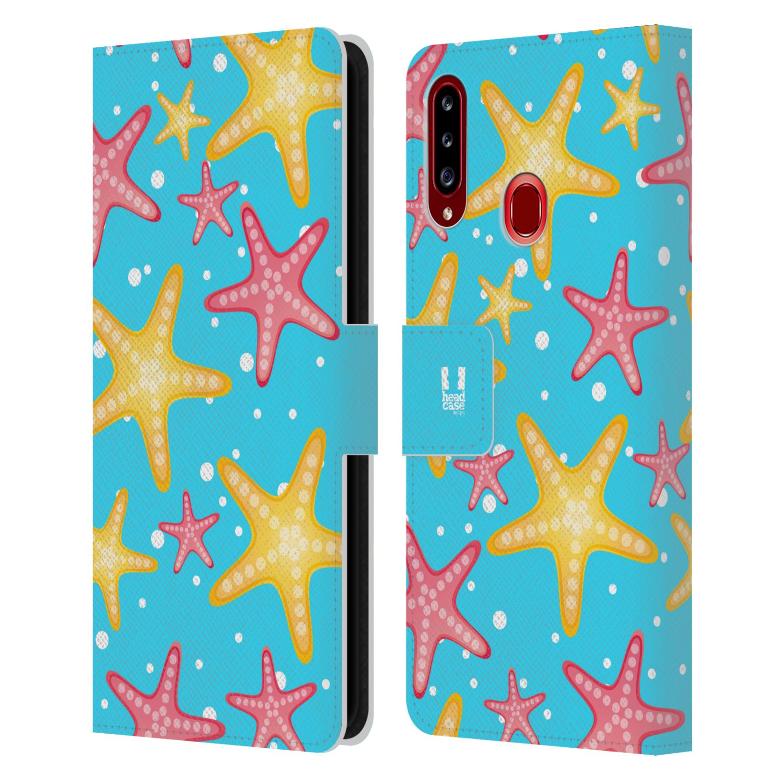 Pouzdro pro mobil Samsung Galaxy A20S - Mořský vzor - barevné hvězdy